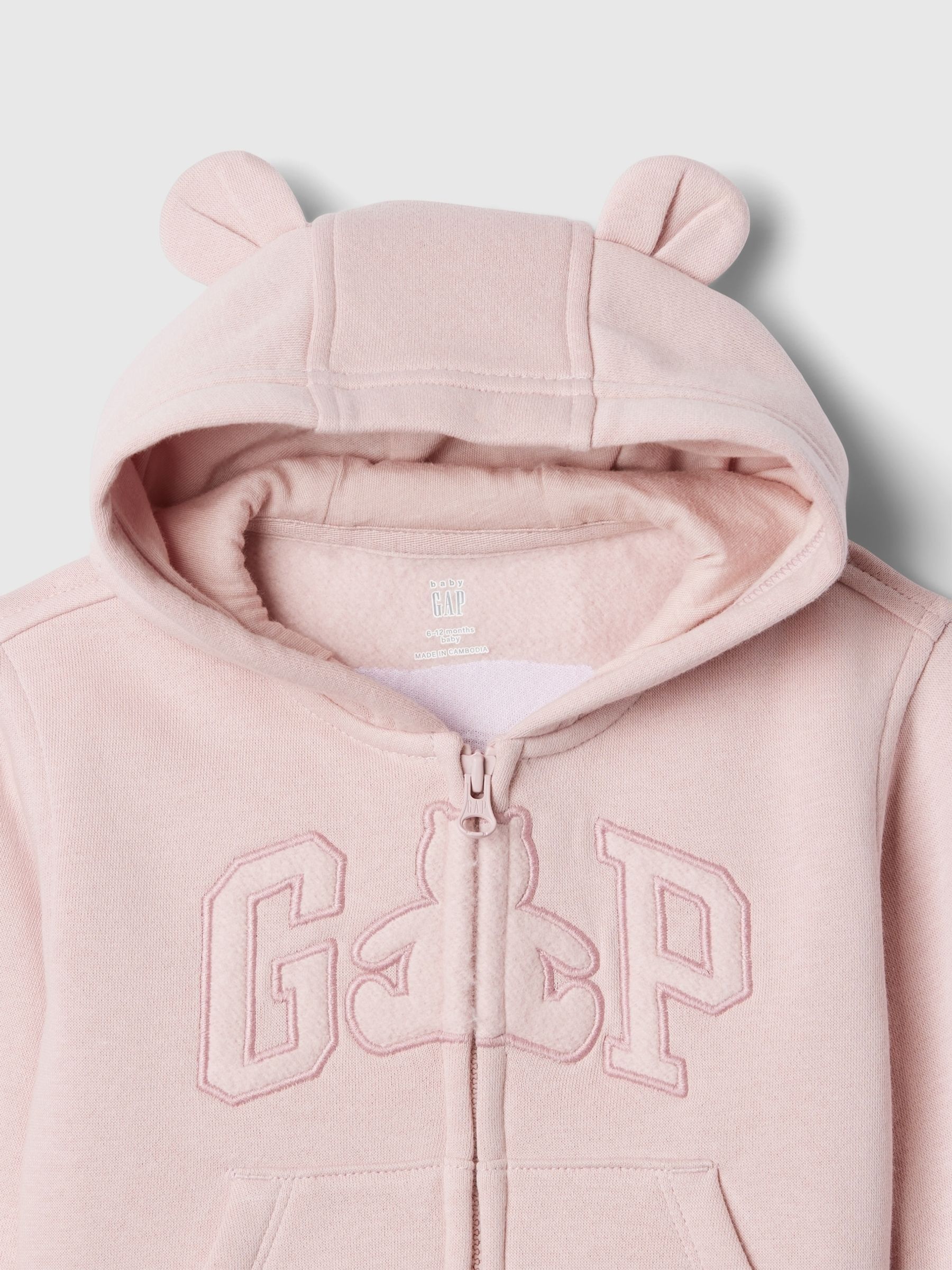 Pink Logo Vintage Zip Up Hoodie Newborn 24mths