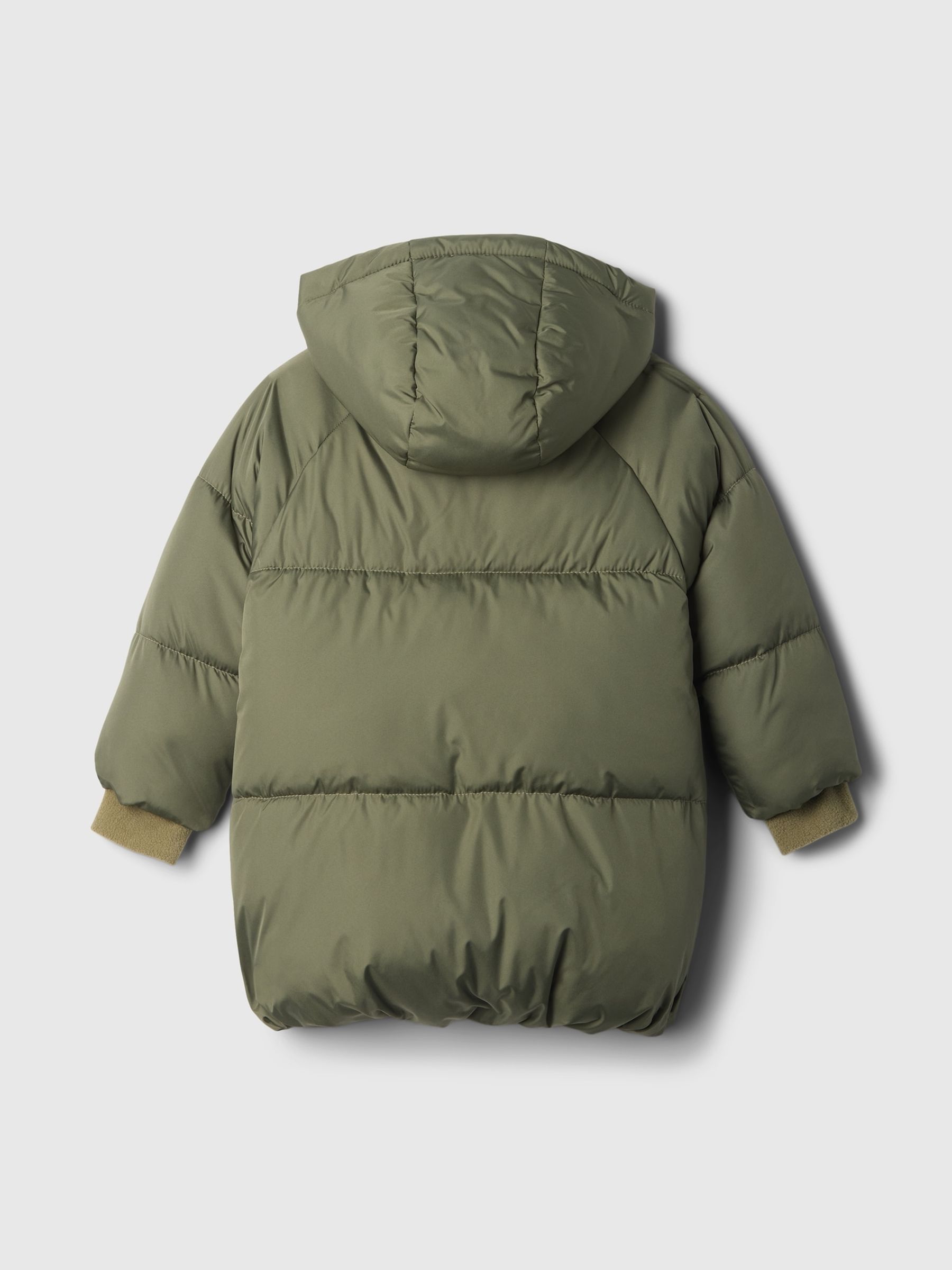 Khaki Green Heavyweight Sherpa Lined PrimaLoft Puffer Coat 6mths 5yrs