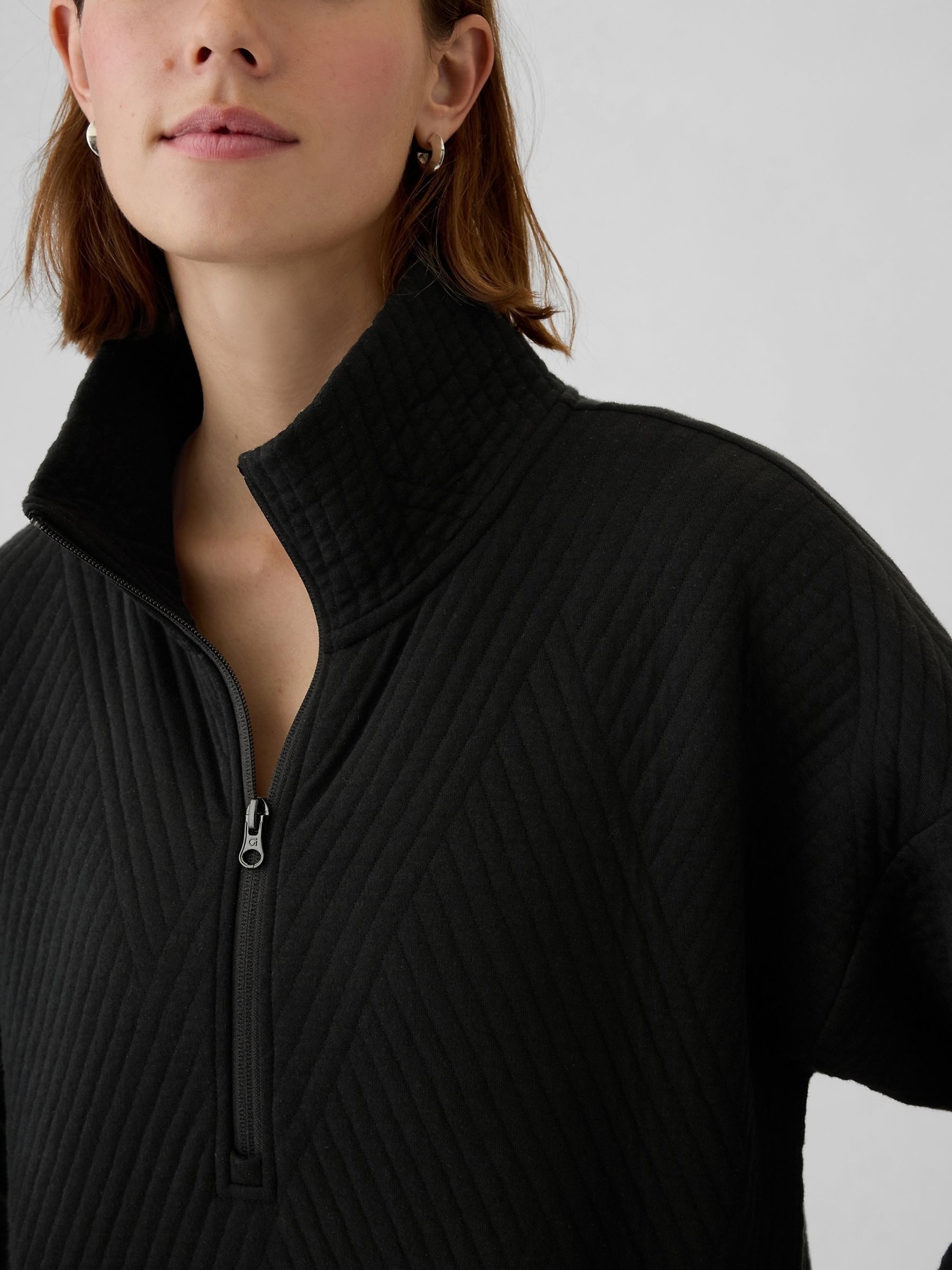 Womens quilted half zip pullover shop