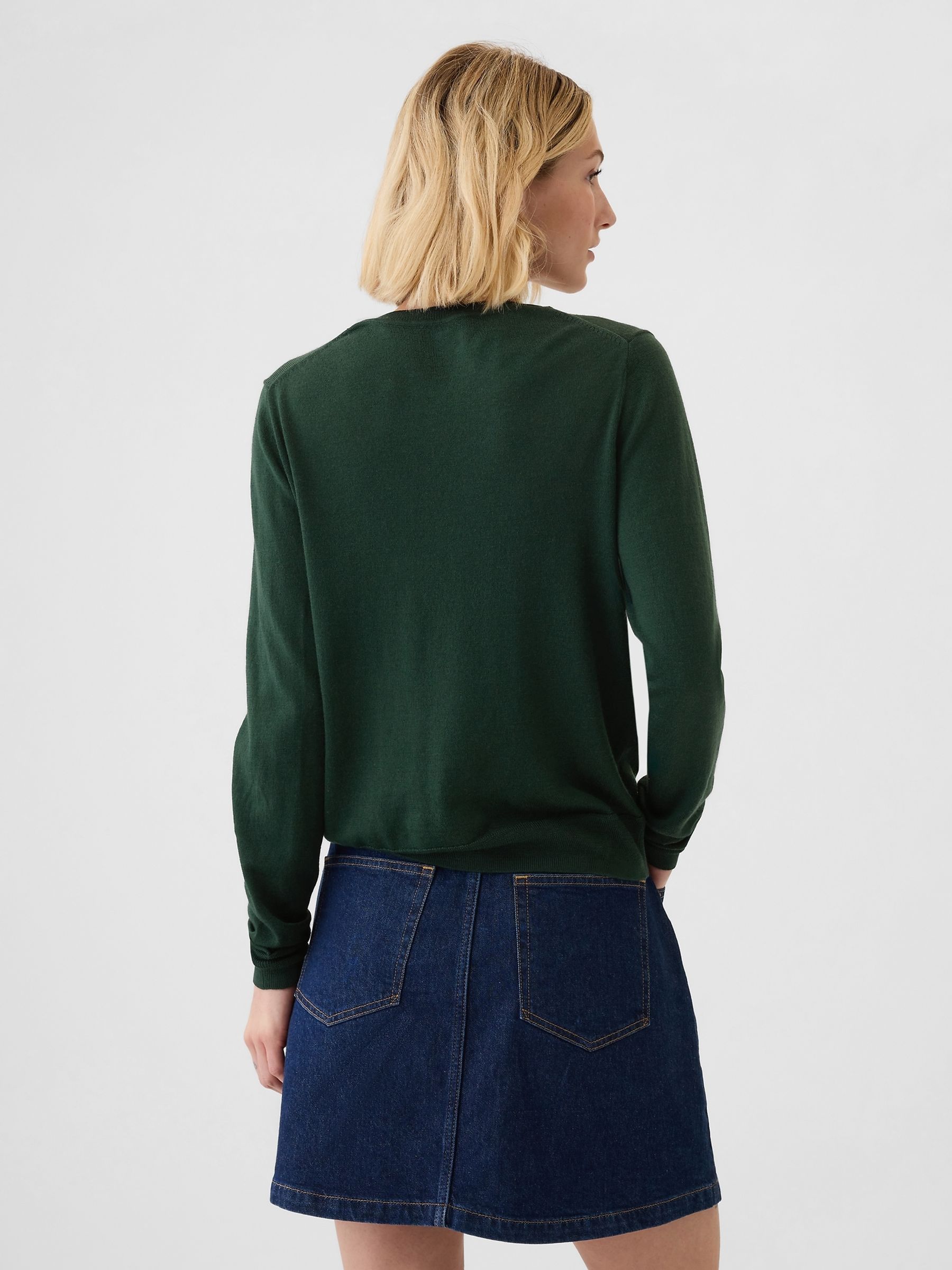 Buy Green Merino Wool Crew Neck Jumper from the Gap online shop