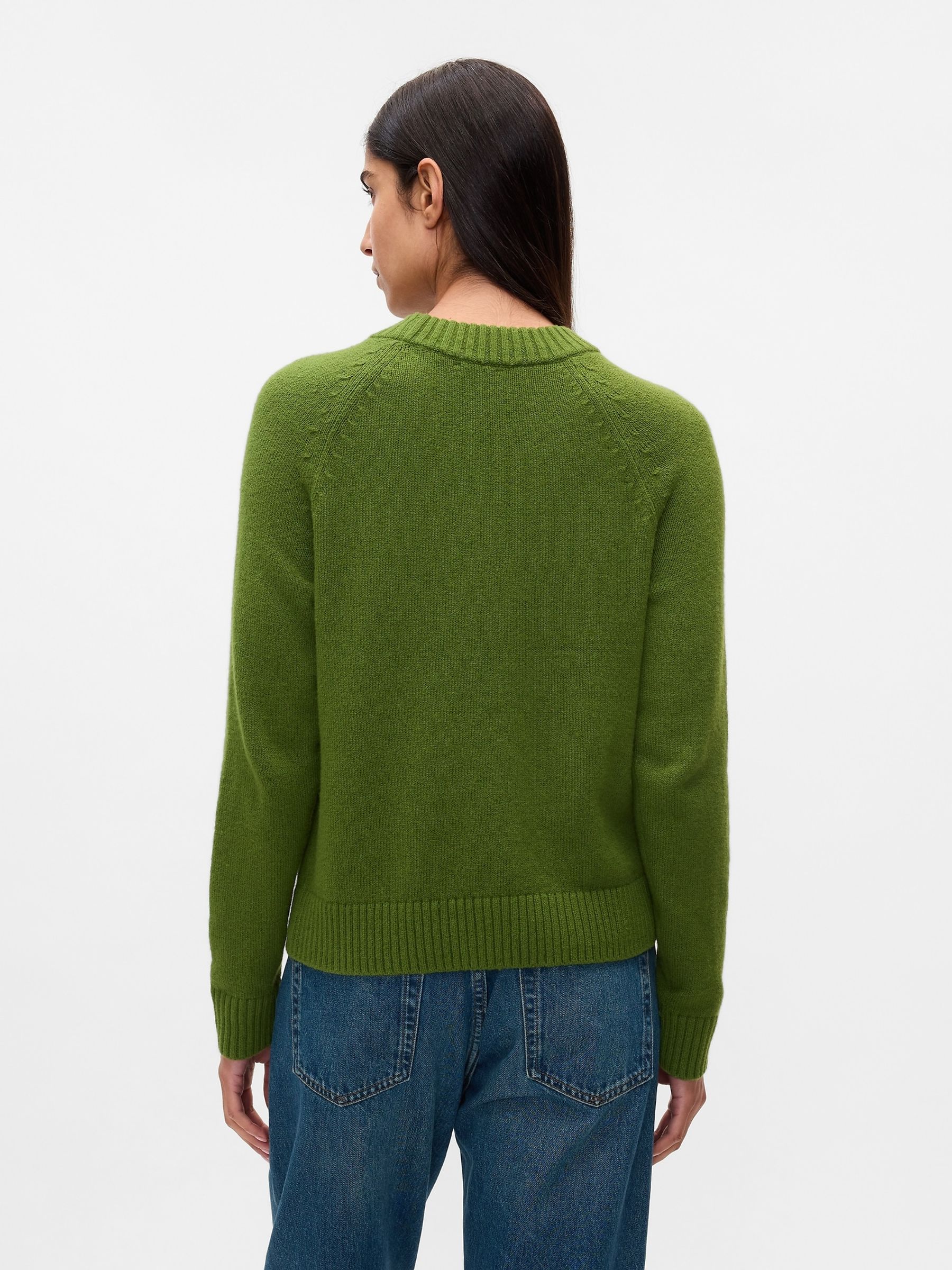 Lime Green CashSoft Textured Crew Neck Jumper