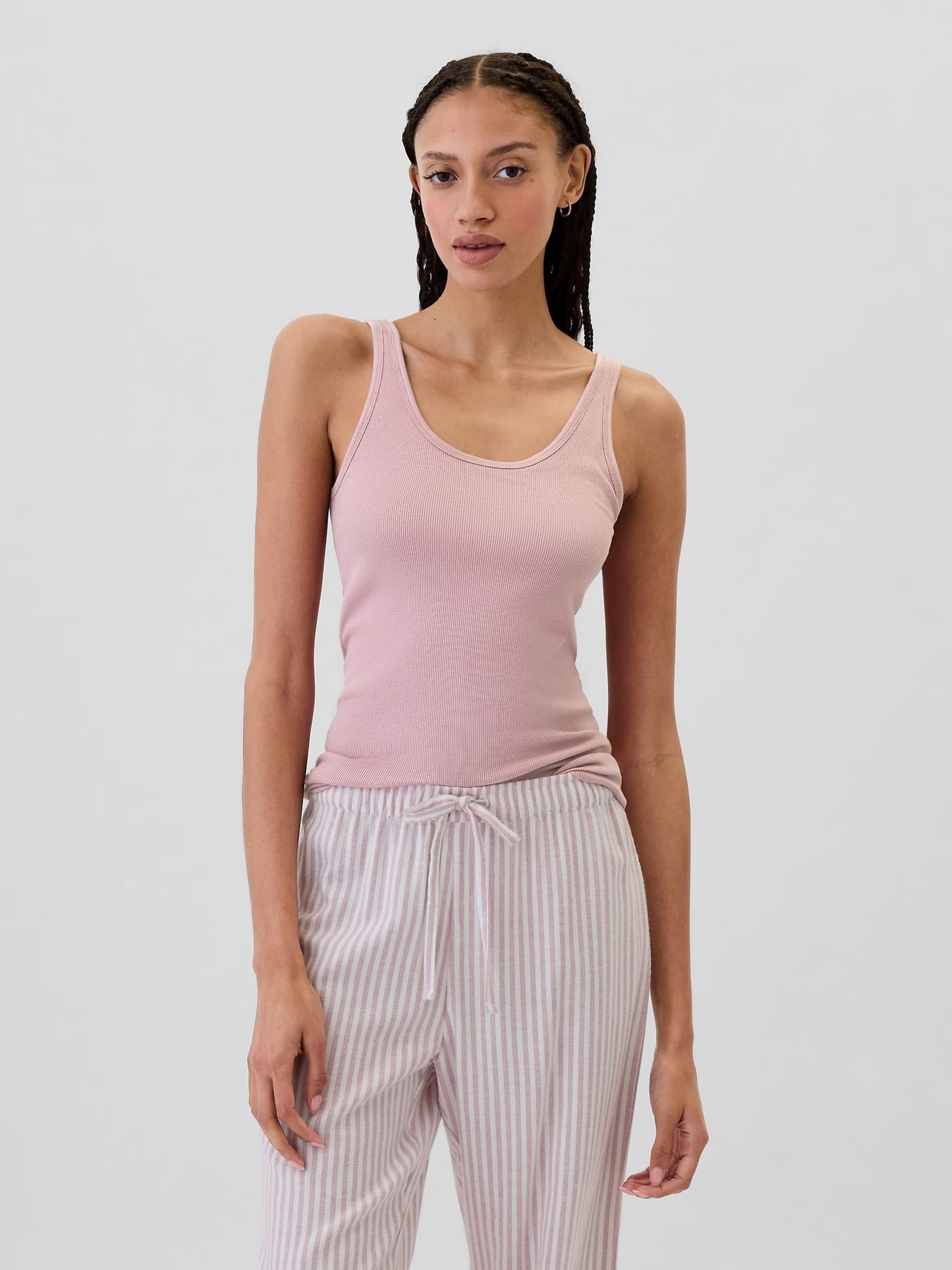 Buy Pink Ribbed Support Pyjama Tank Top from the Gap online shop
