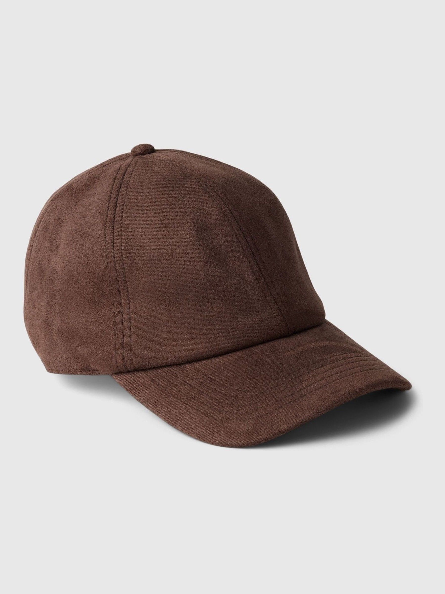 Brown Suede Adult Faux Leather Baseball Hat