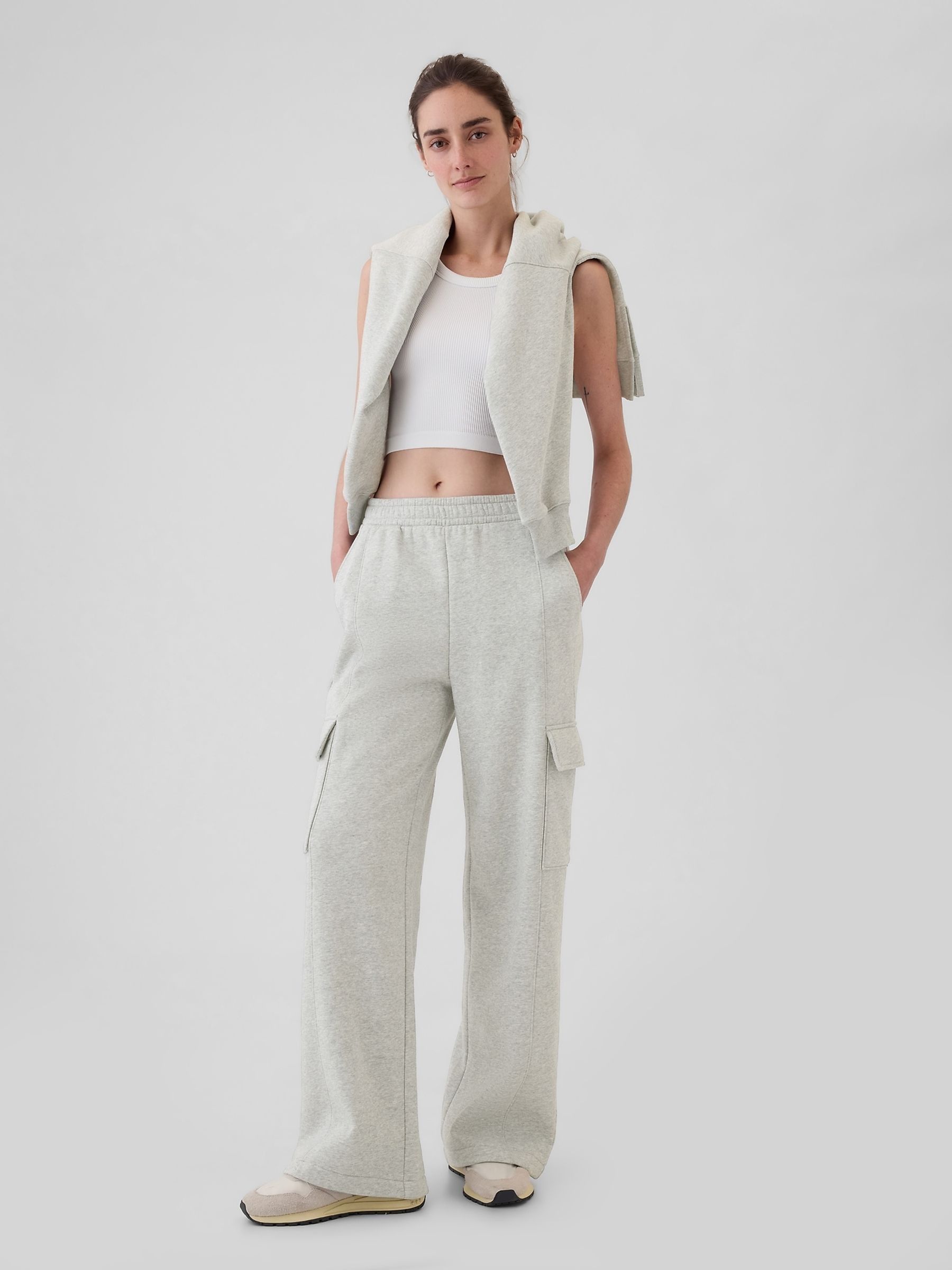 Buy Grey Vintage Soft Cargo Wide Leg Joggers from the Gap online shop
