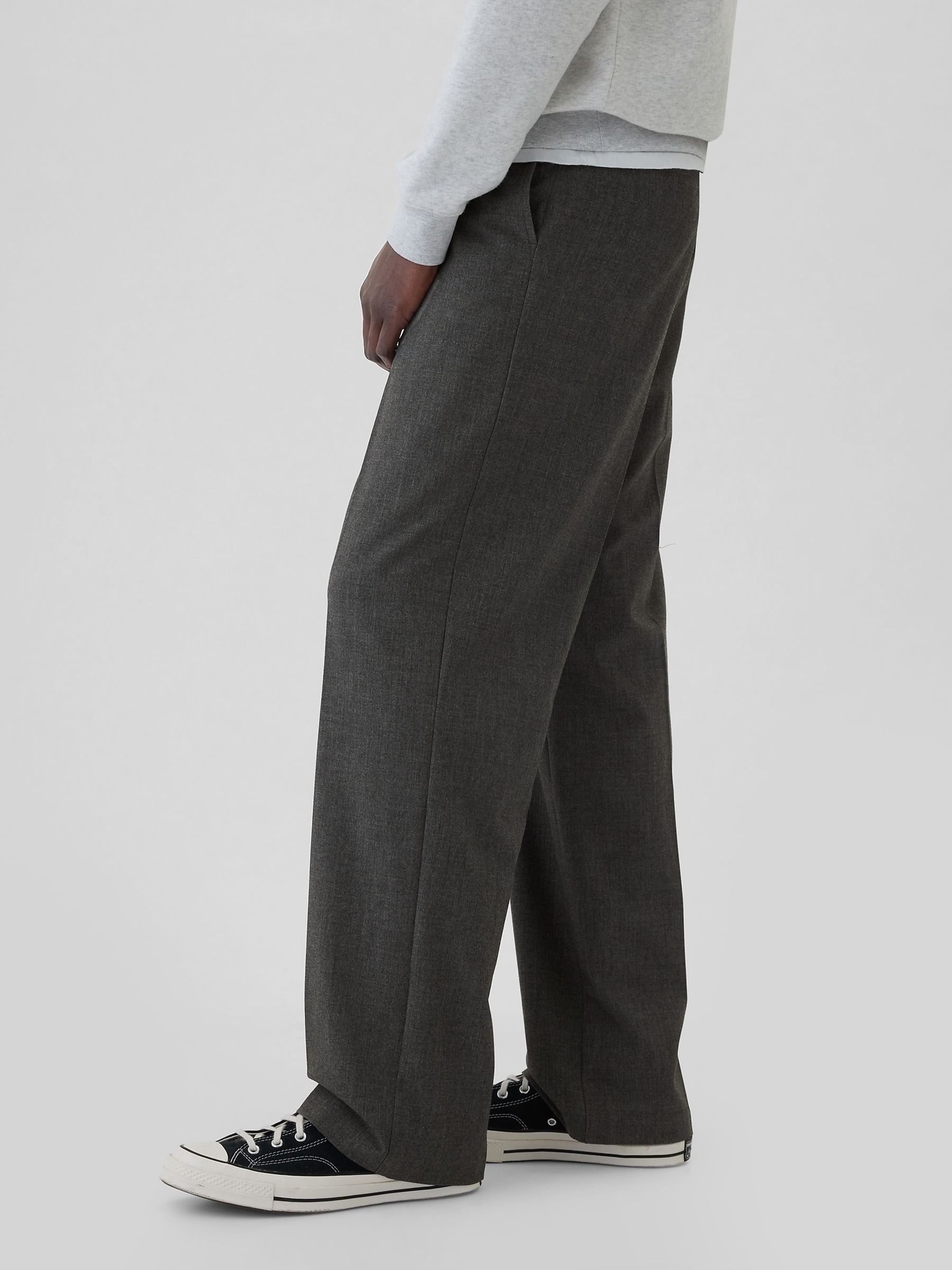Grey 365 Relaxed Pleated Trousers