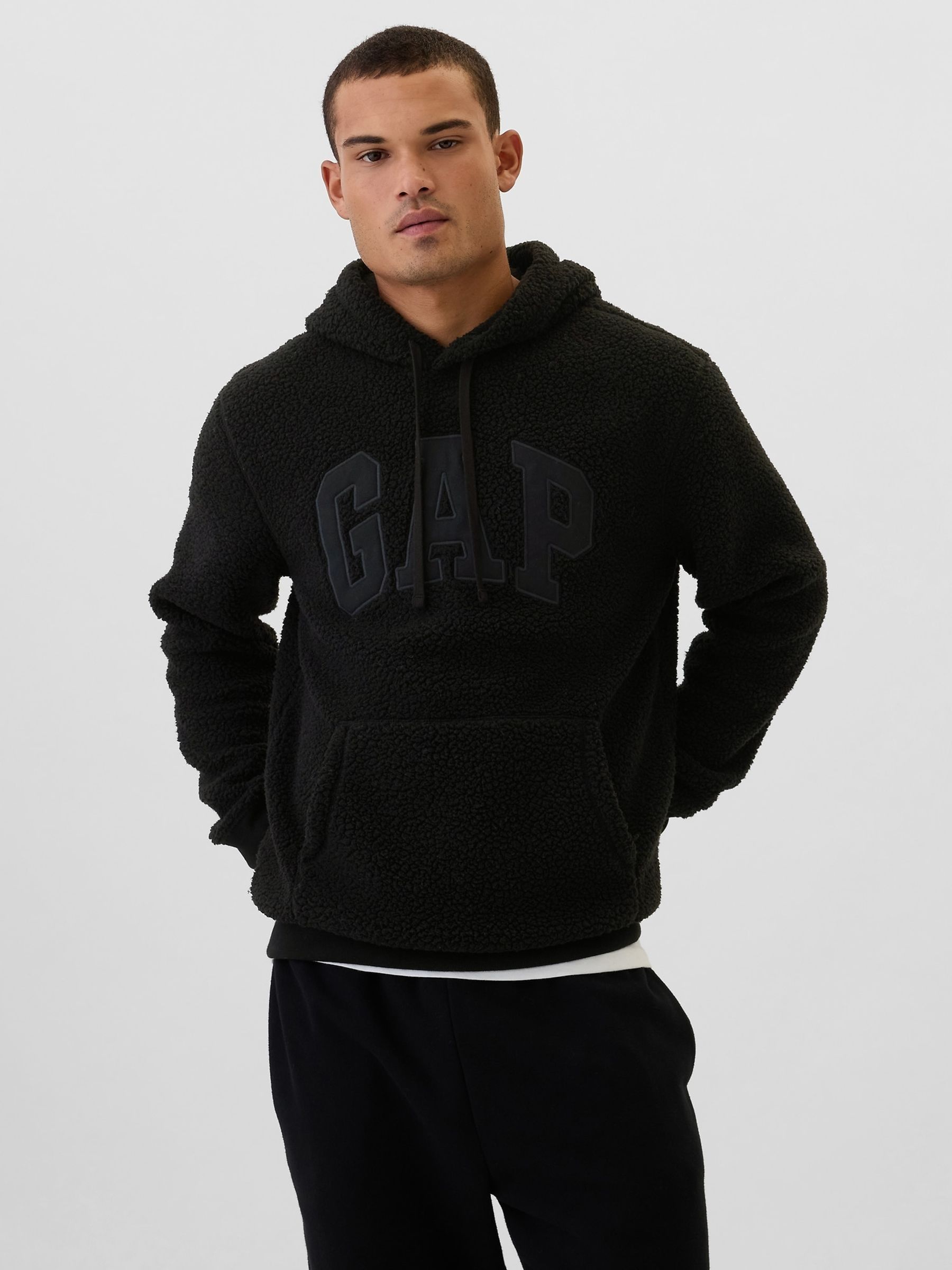 Gap logo sherpa hoodie deals