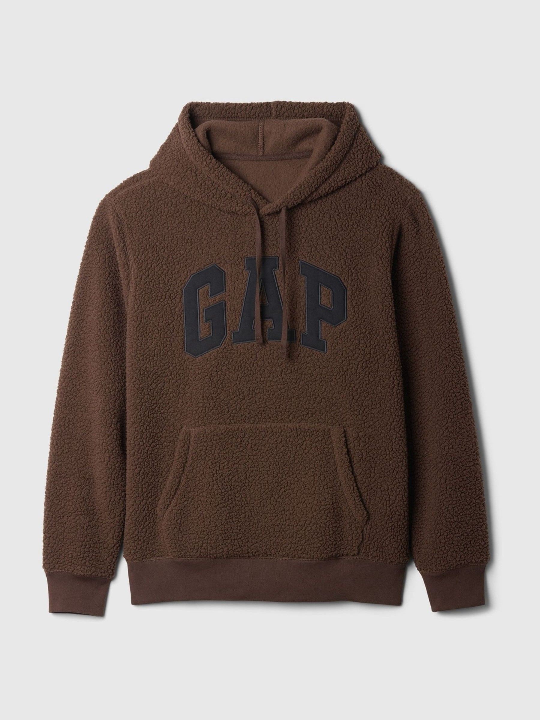 Brown Logo Sherpa Hoodie