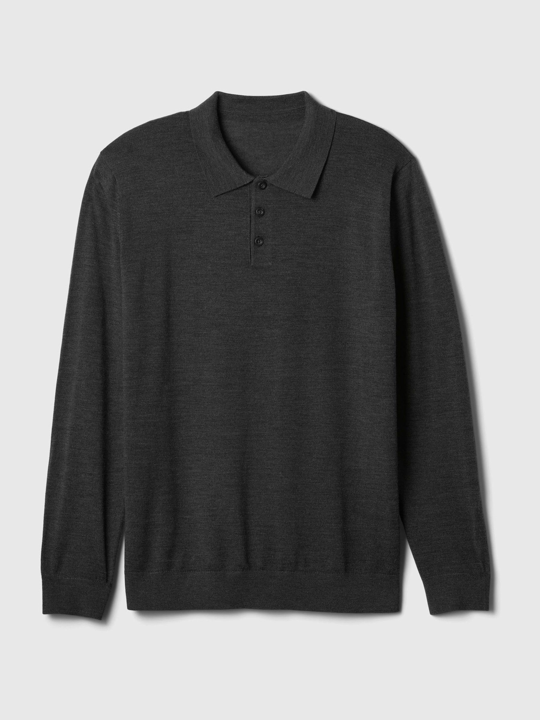 Polo collar merino wool sweater clearance