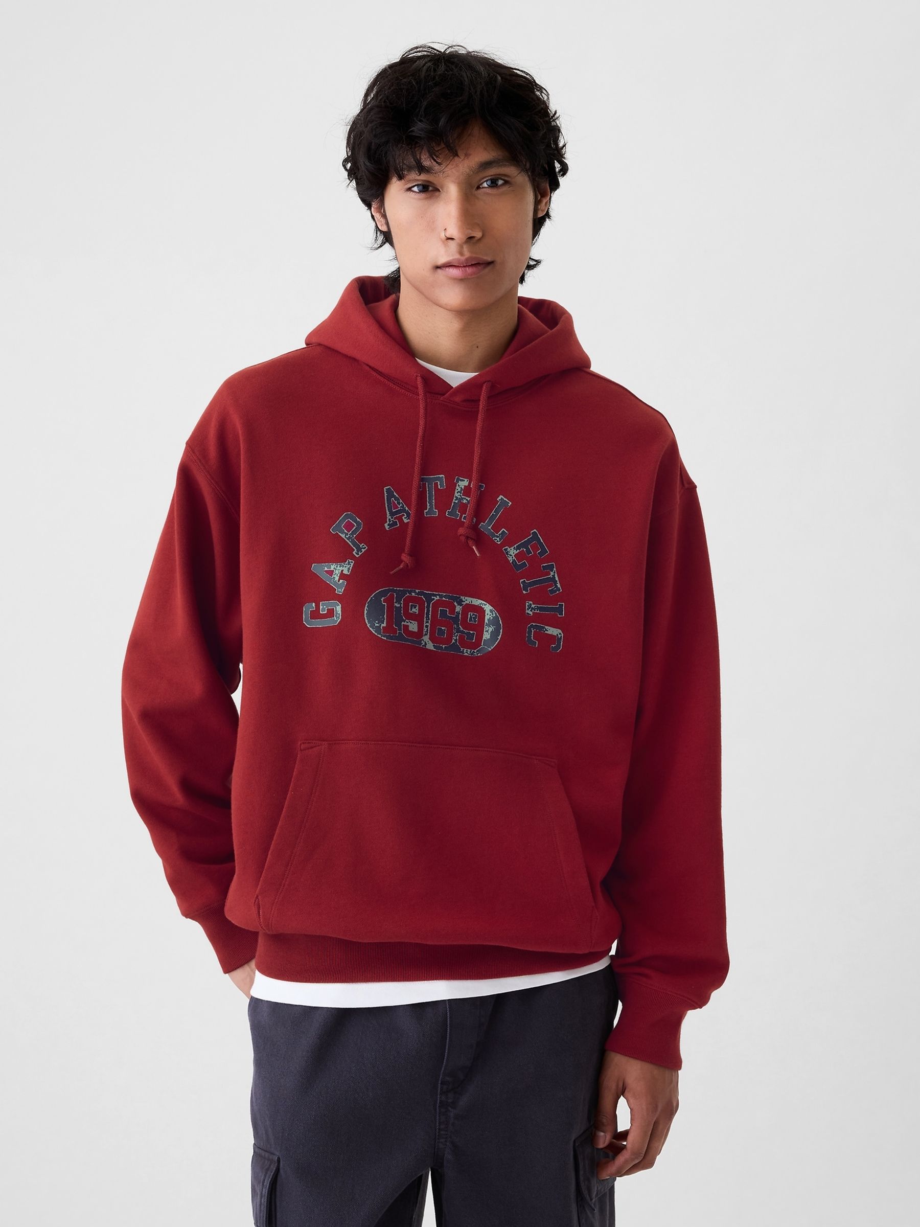 Red gap hoodie top