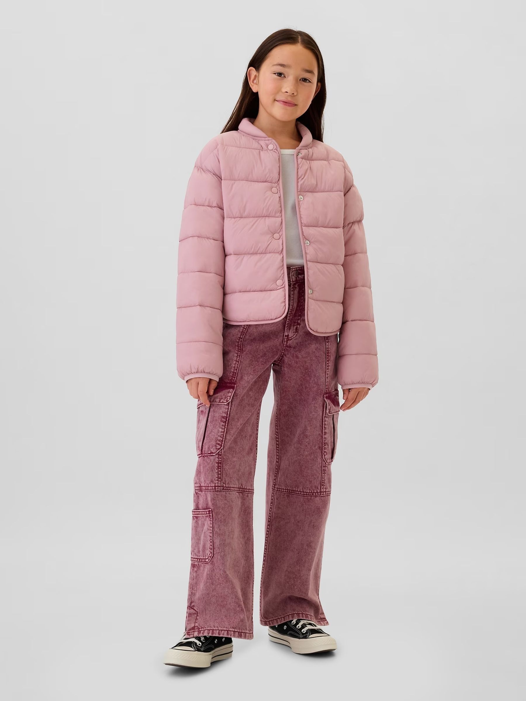 Buy Pink Lightweight Mock Neck Puffer Bomber Jacket 4 13yrs from the Gap online shop
