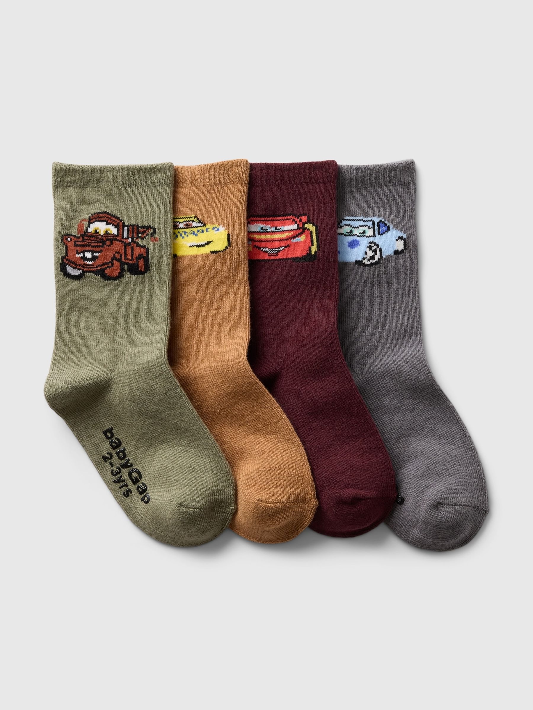 Red Disney Cars Crew Socks 4 Pack