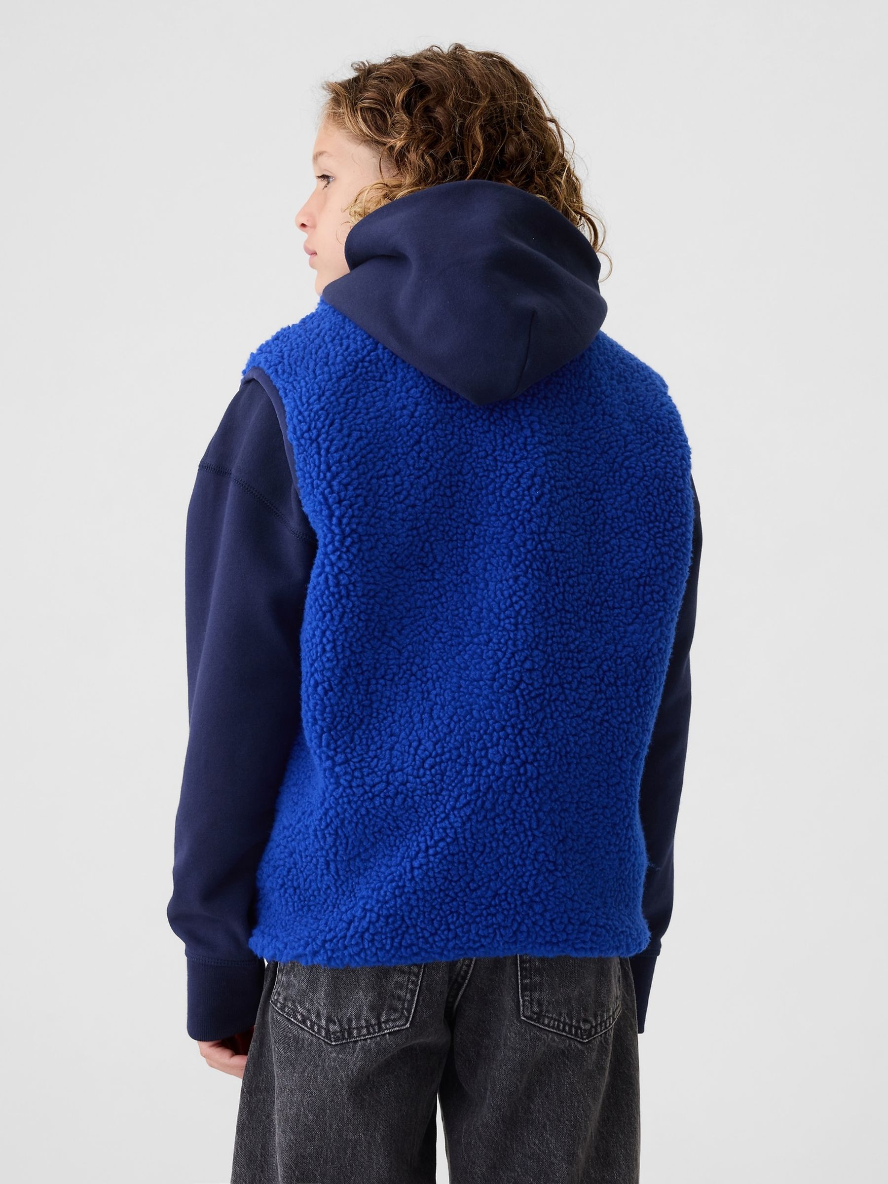 Blue Sherpa Zip Up Gilet 4 13yrs