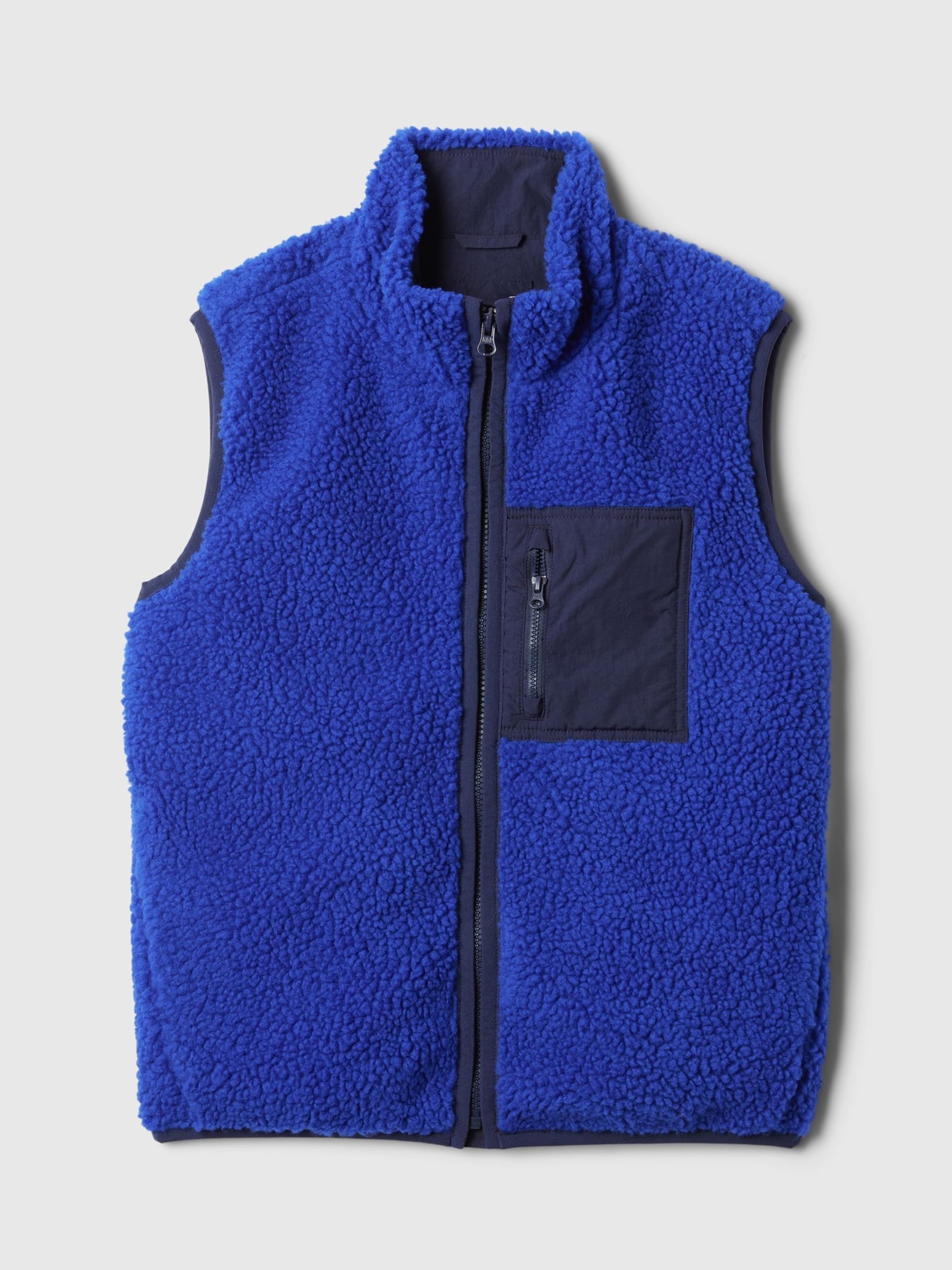 Blue Sherpa Zip Up Gilet 4 13yrs Gap