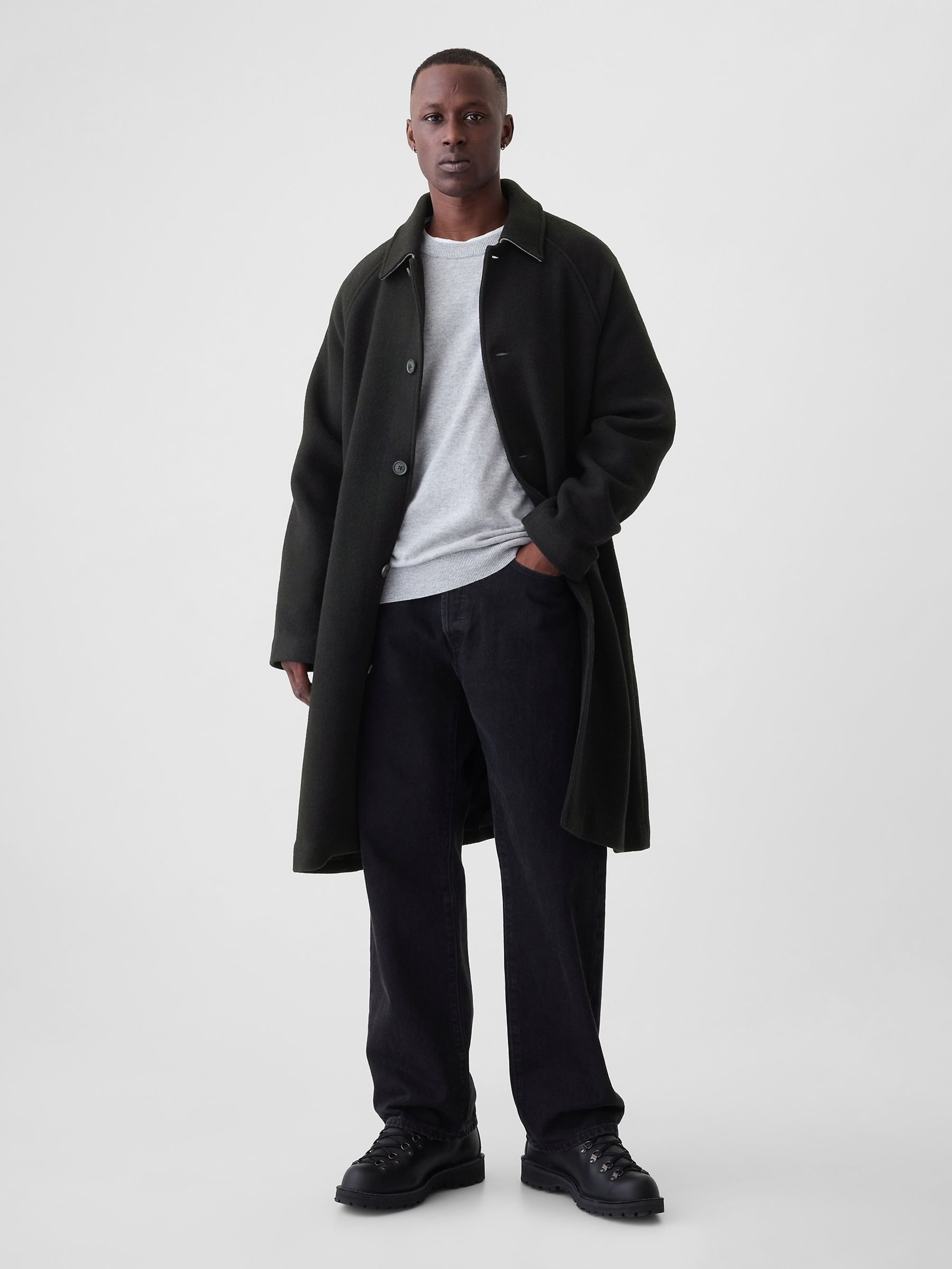 Long black oversized wool coat new arrivals