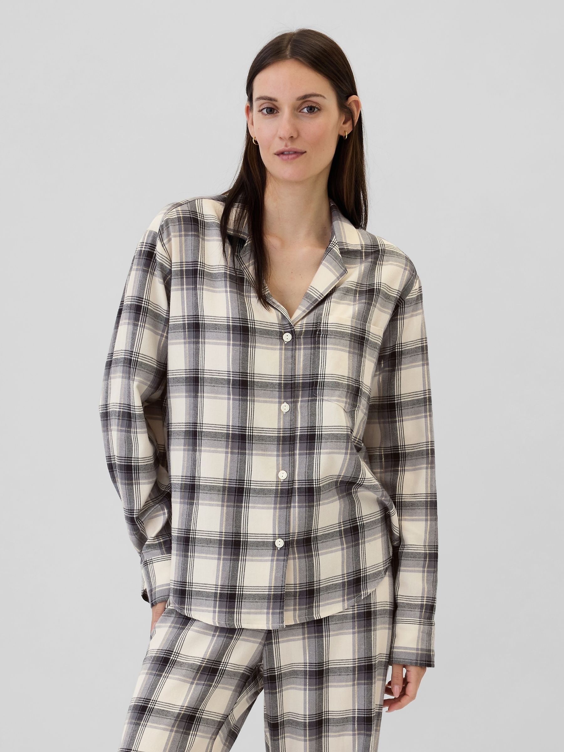 Womens flannel pajama shirt online