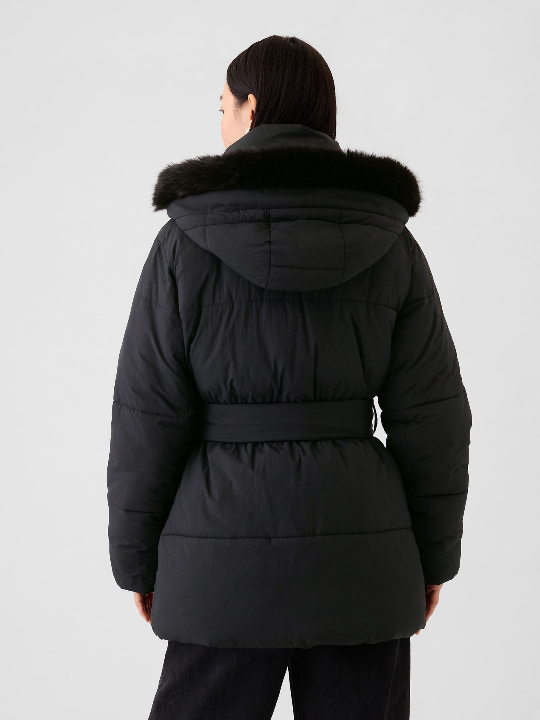 Buy Black Oversized Puffer Coat from the Gap online shop