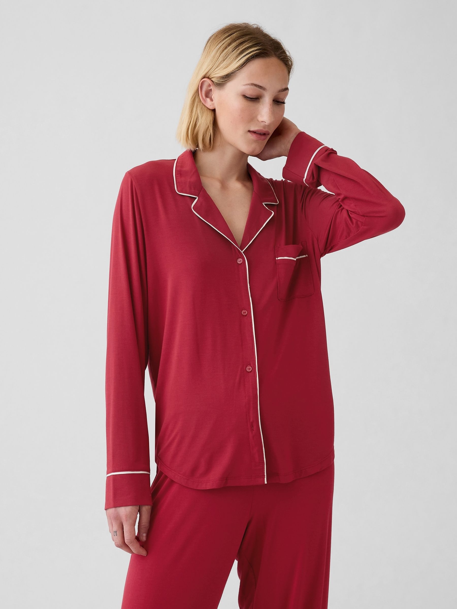 Long sleeve pajama shirts on sale
