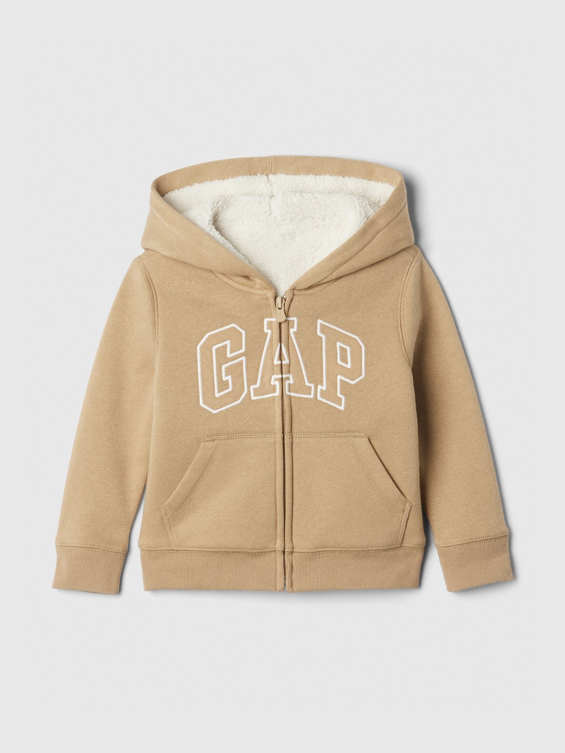 Brown Logo Sherpa Lined Zip Hoodie 6mths 5yrs