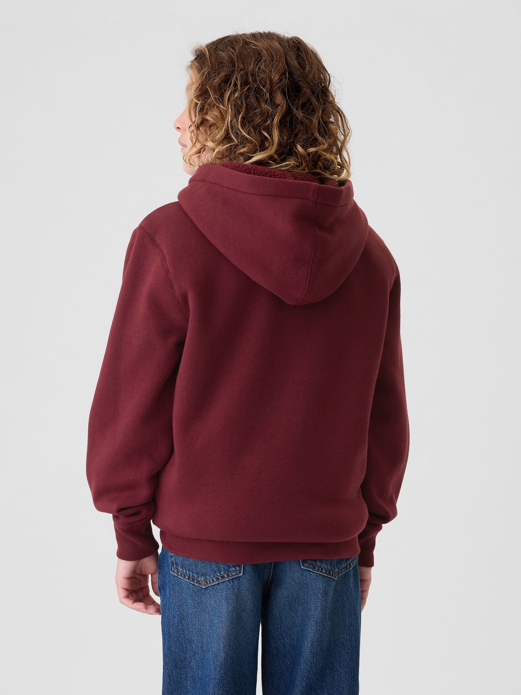 Gap logo sherpa hoodie new arrivals