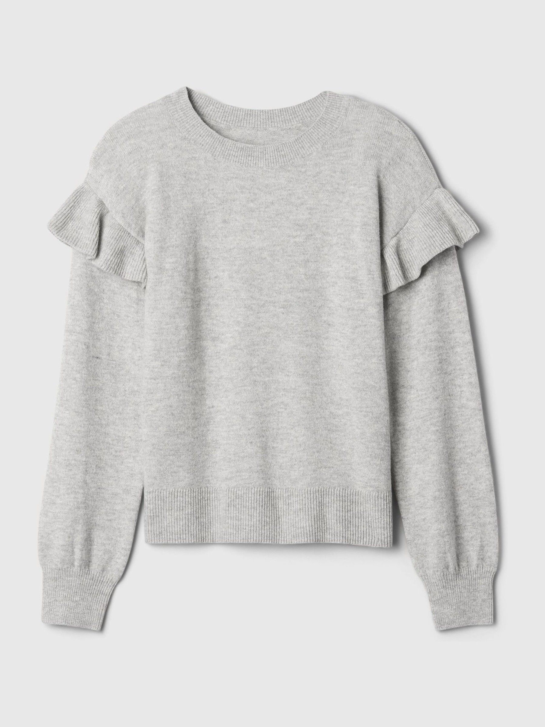 Grey ruffle jumper best sale