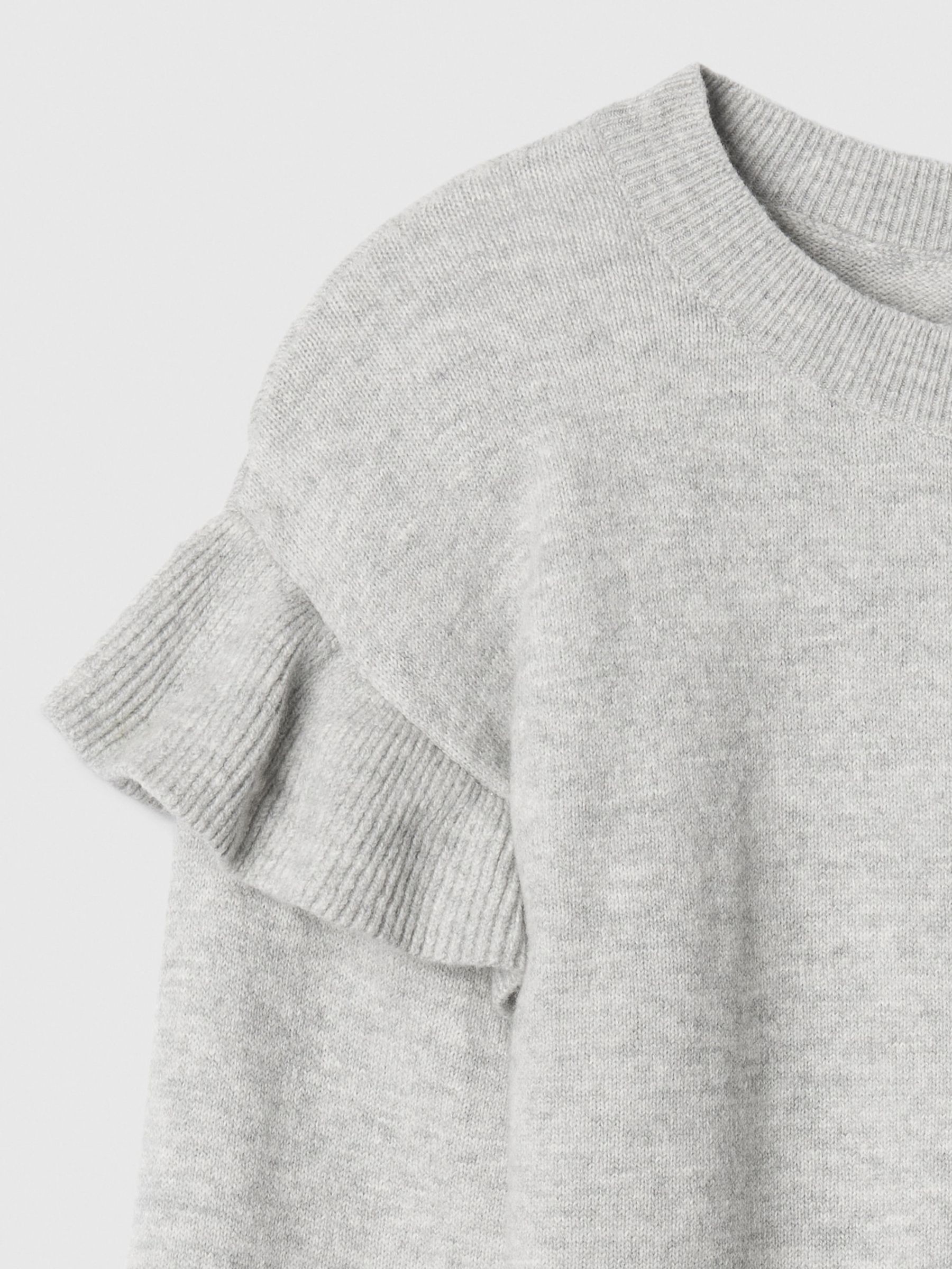 Grey CashSoft Ruffle Jumper 4 13yrs