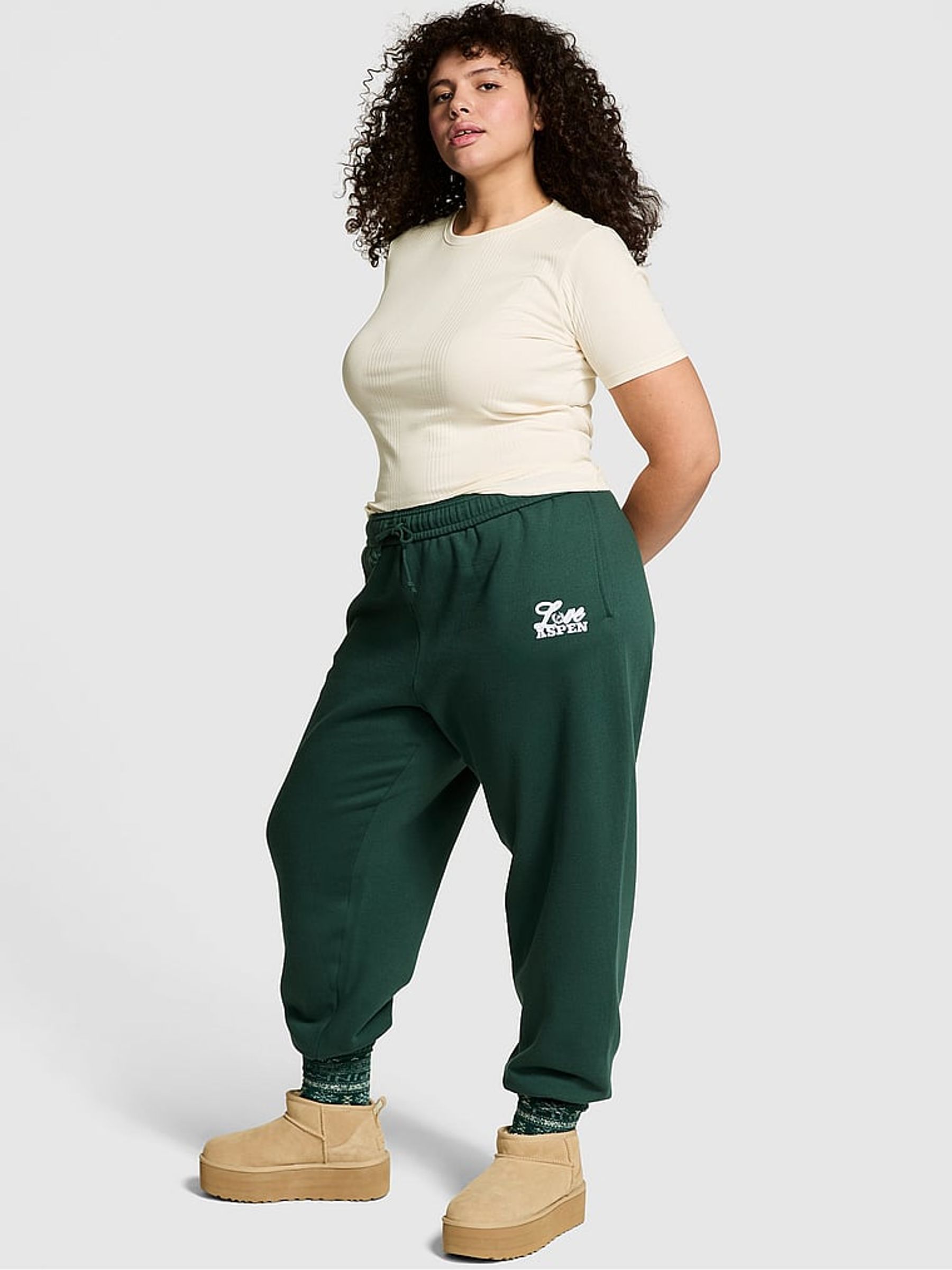 Victoria secret stretch fleece jogger hot sale