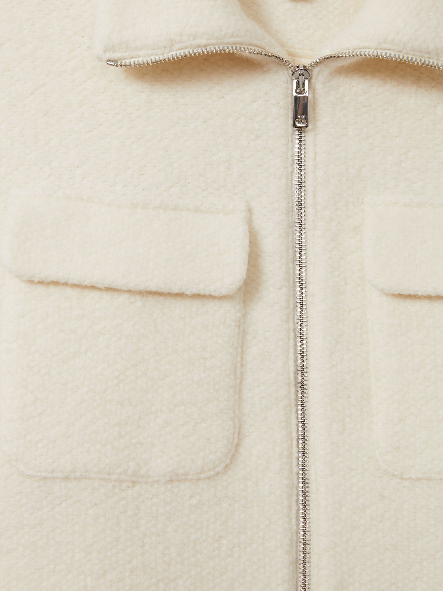 Reiss Reiss Les 100 Ciels Textured Wool Jacket in Cream REISS