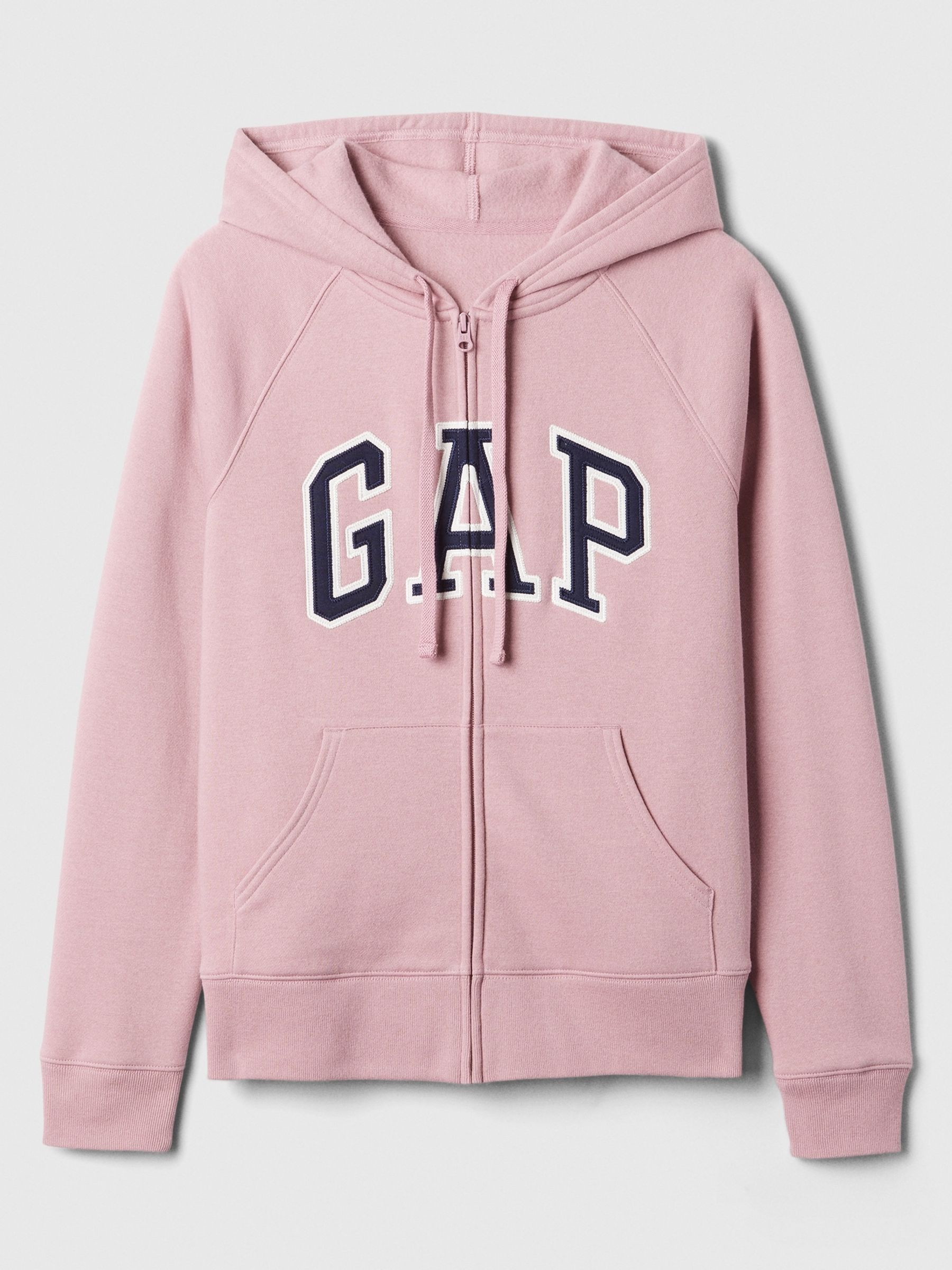 Pink Logo Zip Through Hoodie