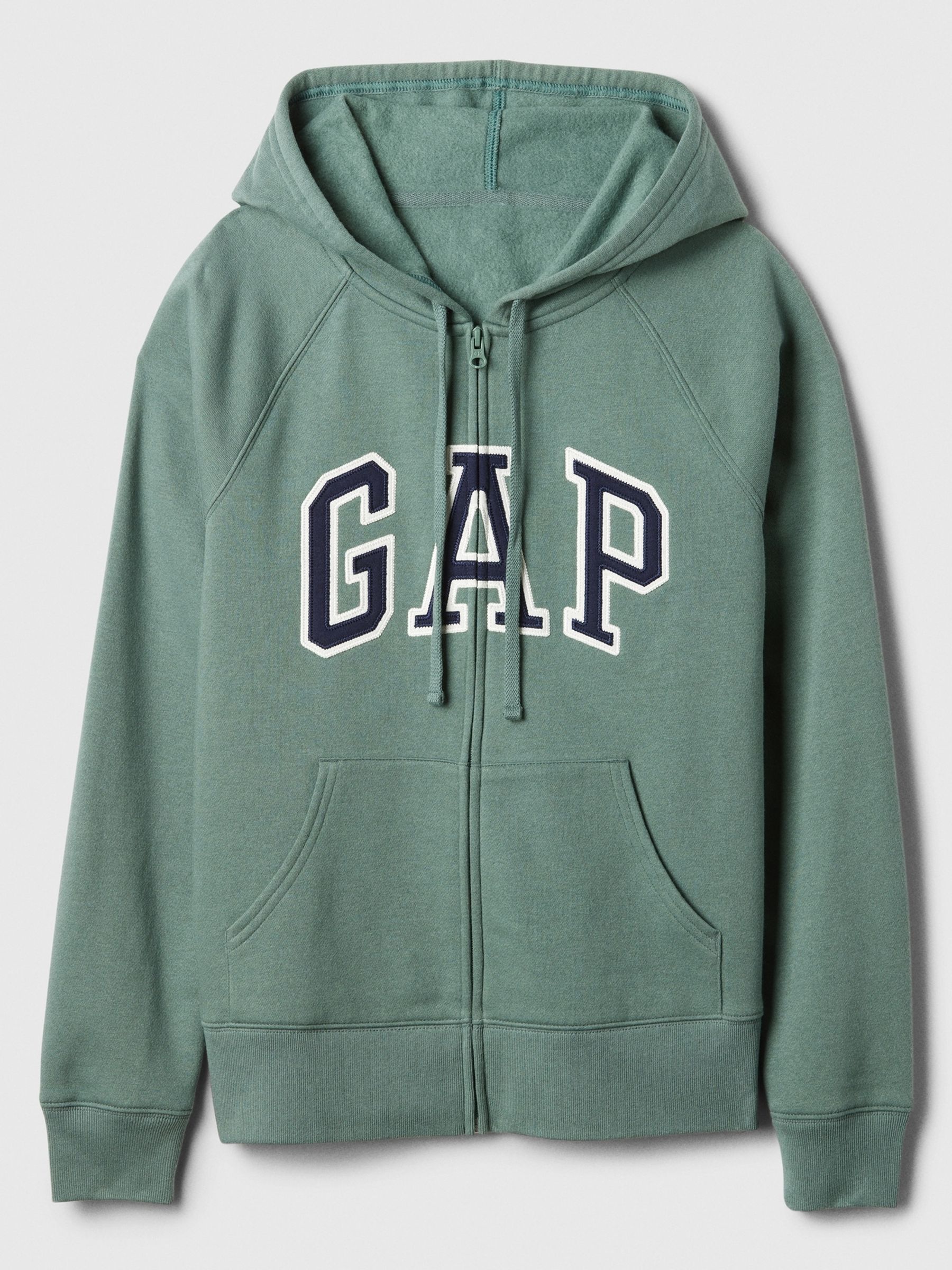 Buy Green Logo Zip Through Hoodie from the Gap online shop