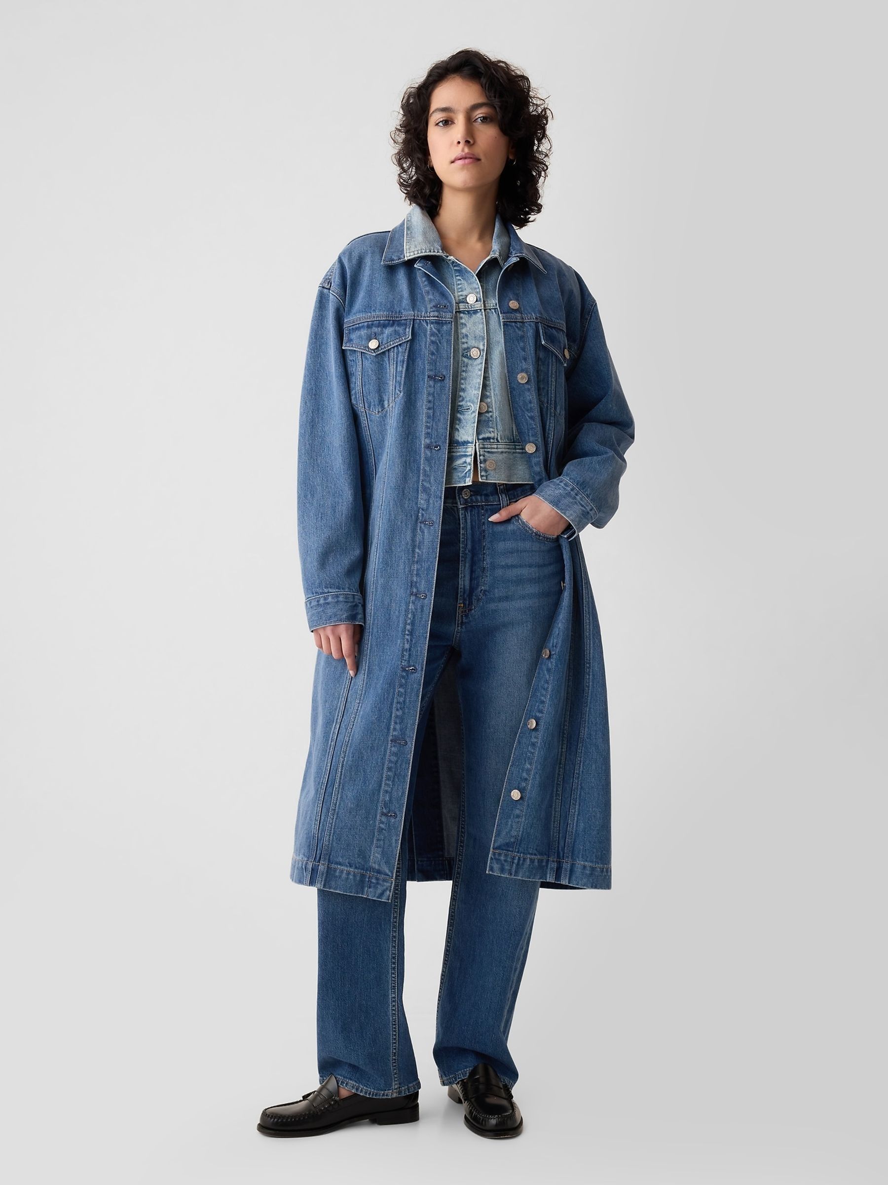 Blue Longline Icon Denim Jacket