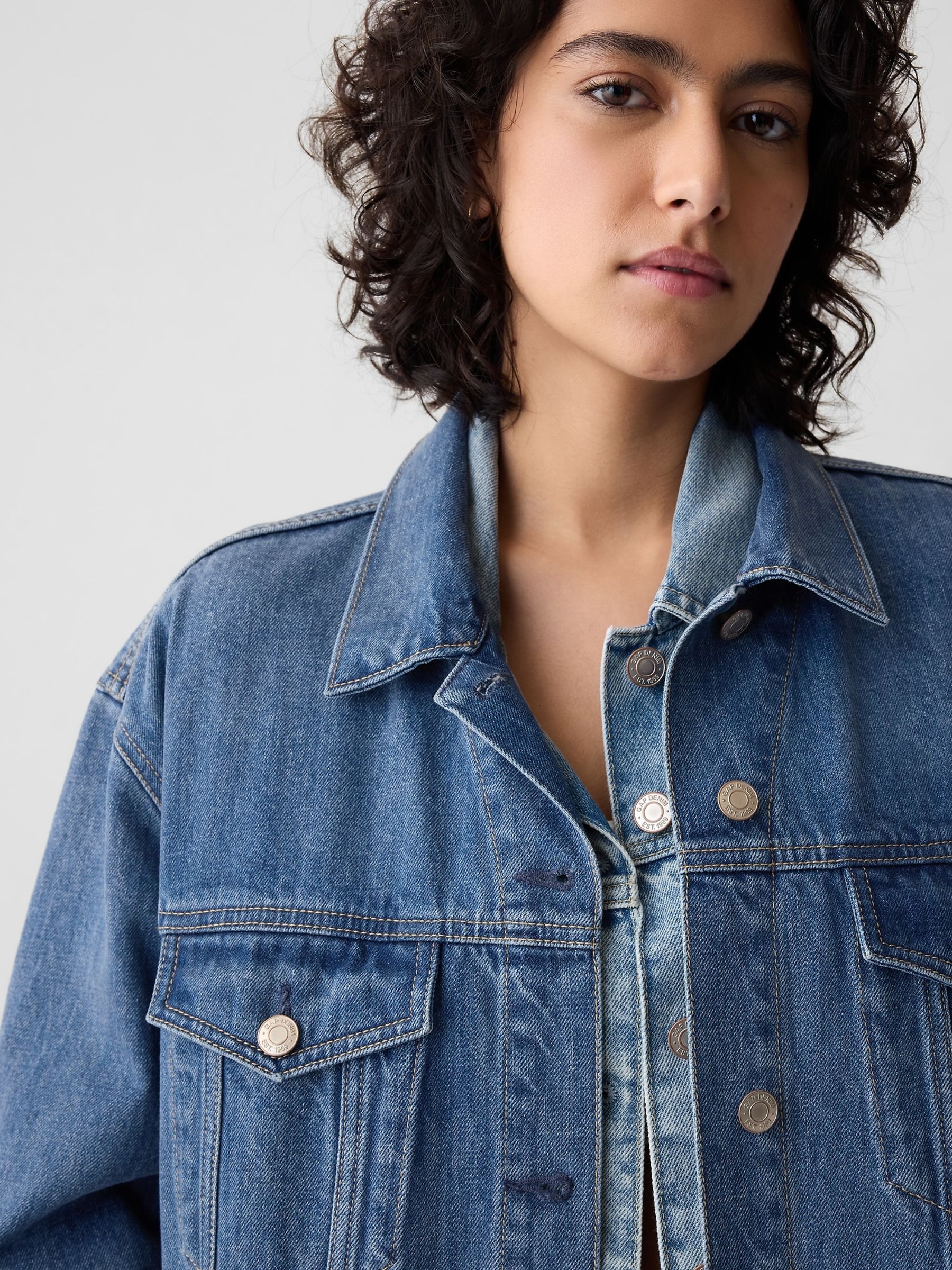 Blue Longline Icon Denim Jacket