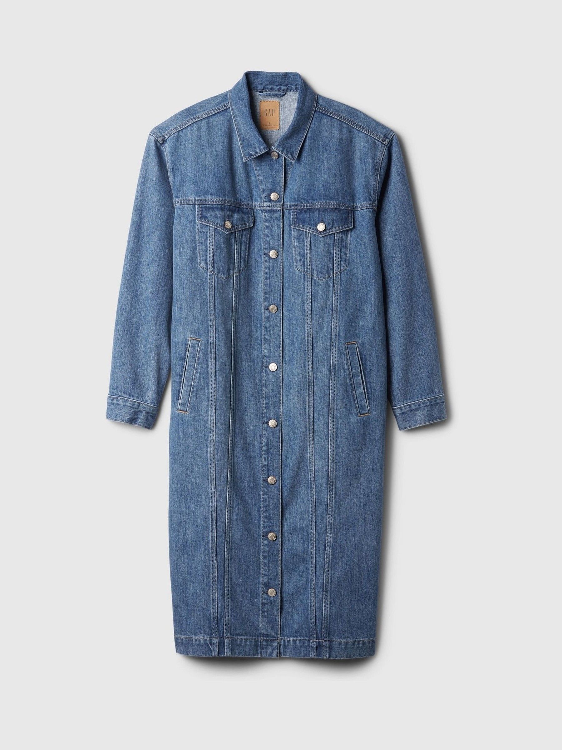 Buy Blue Longline Icon Denim Jacket from the Gap online shop