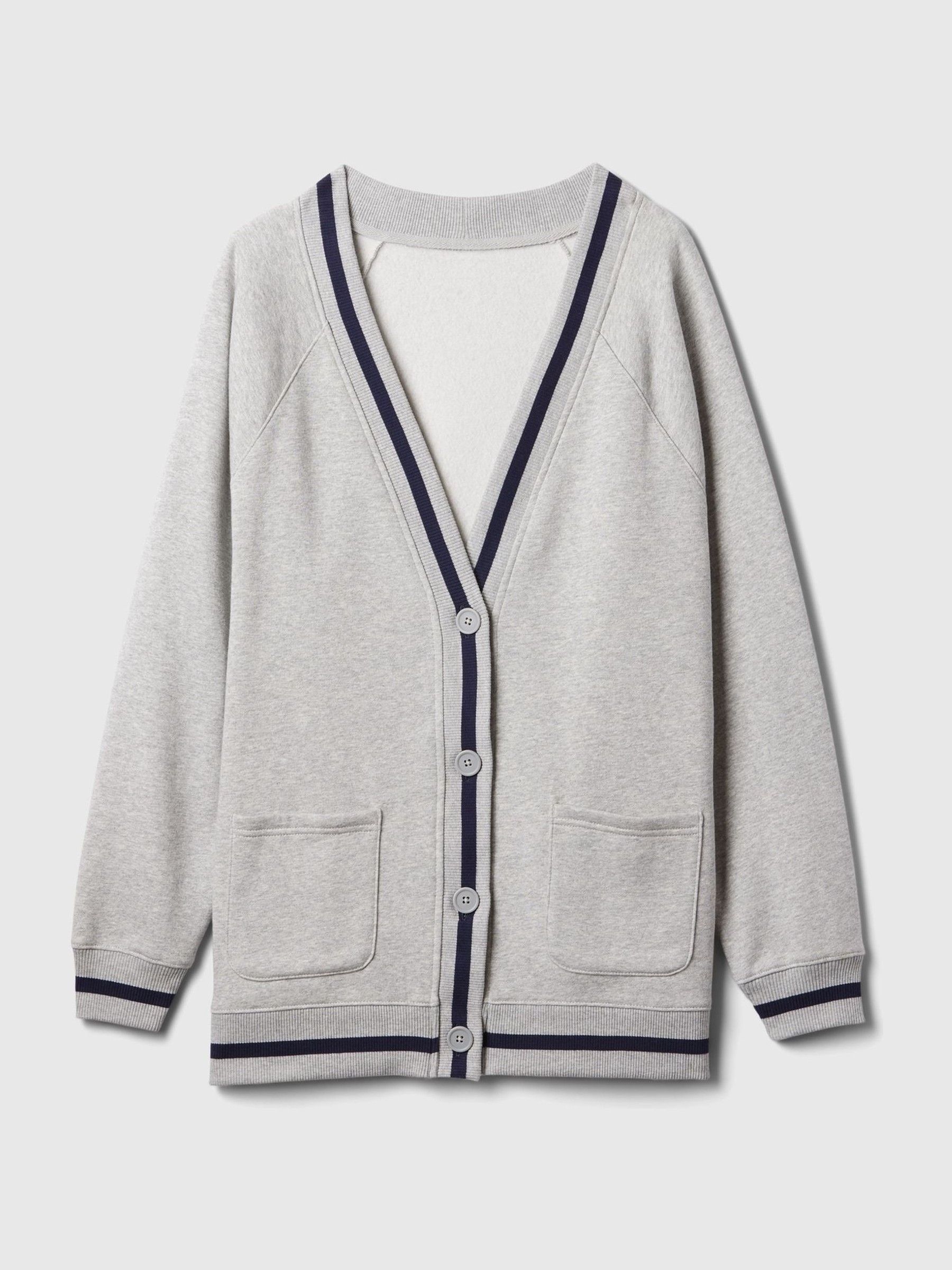 Buy Grey Vintage Long Sleeve Oversized Pocket Varsity Cardigan from the Gap online shop