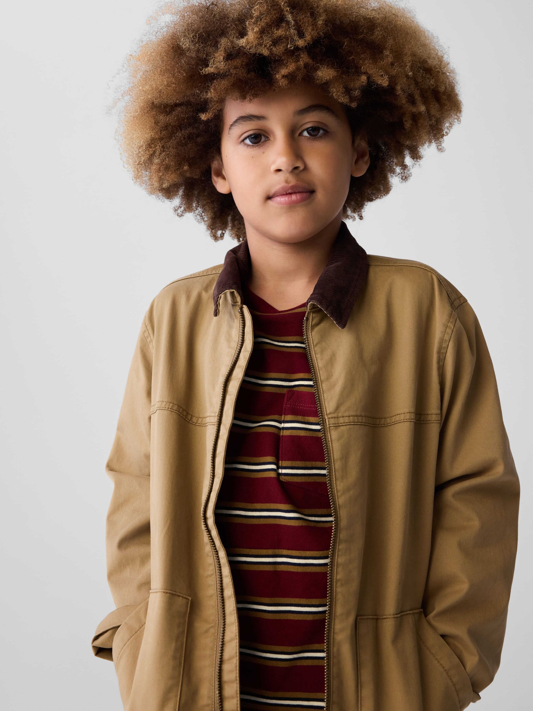 Brown Zip Up Utility Jacket 4 13yrs