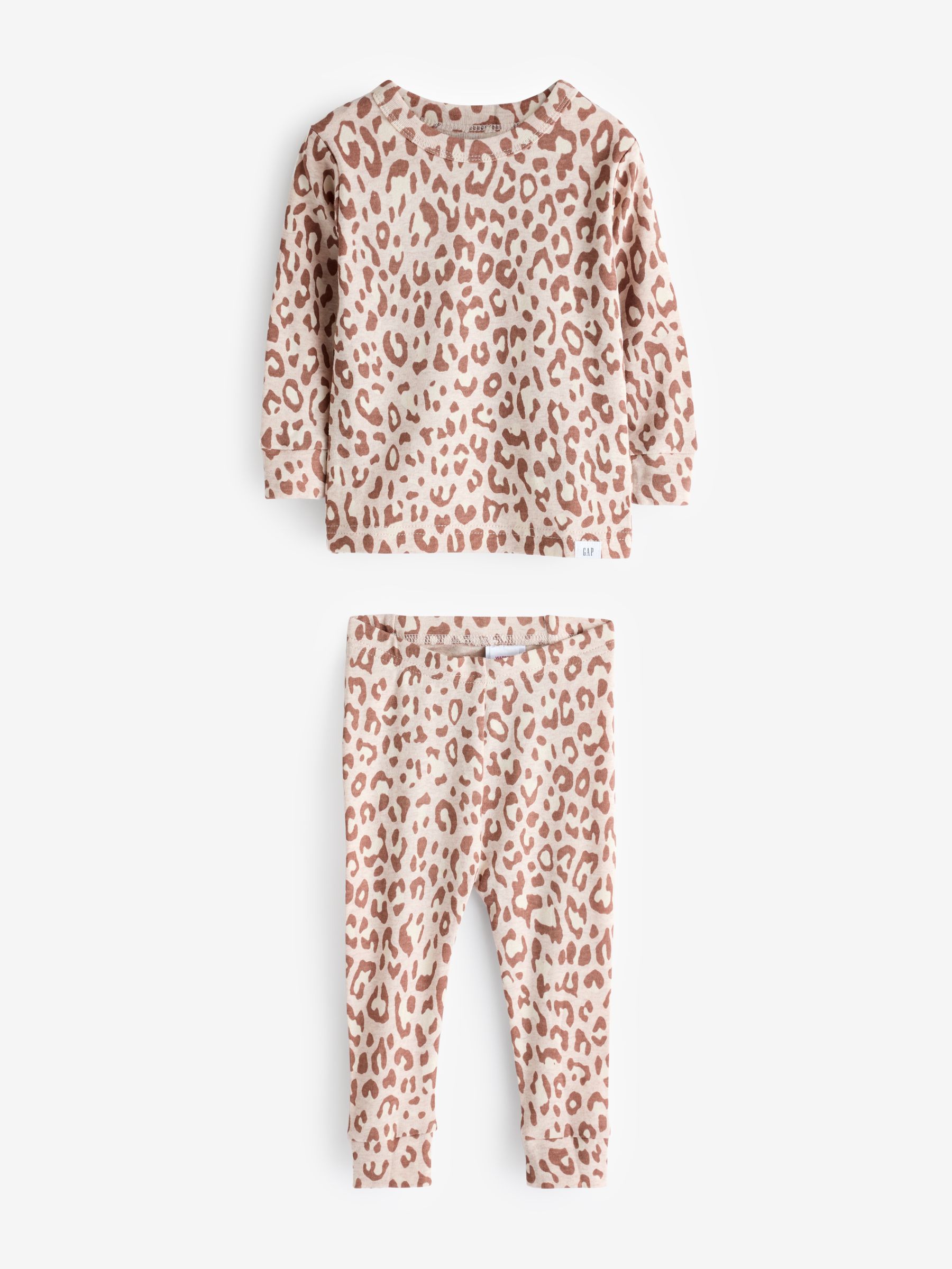 Brown Leopard Print Cotton Long Sleeve Pyjama Set 12mths 5yrs