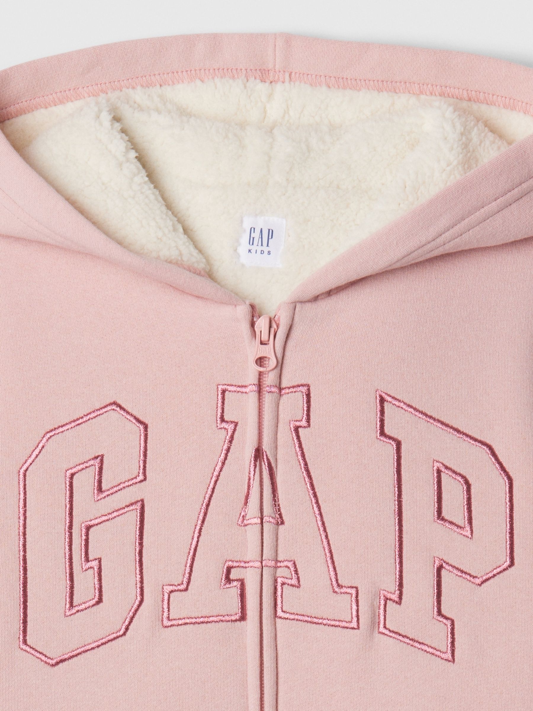 Pink sherpa zip up deals