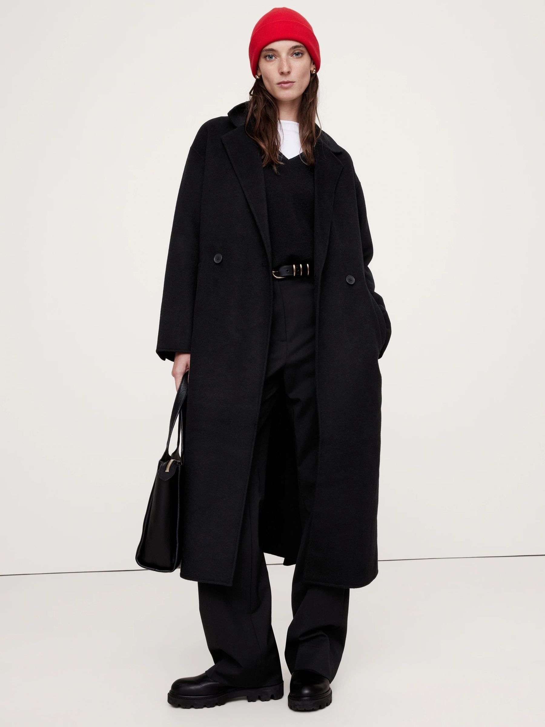 Buy Banana Republic Black Double Faced Wrap Coat from the Gap online shop