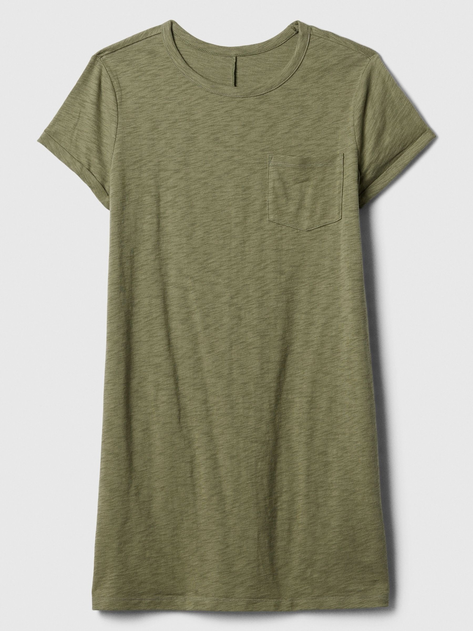Buy Green Crew Neck Short Sleeve Pocket Mini T Shirt Dress from the Gap online shop