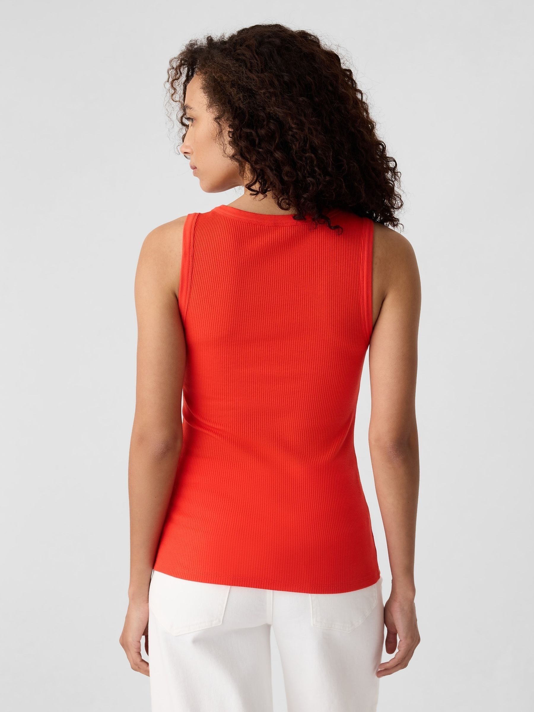 Buy Red Soft Ribbed Sleeveless Vest Top from the Gap online shop