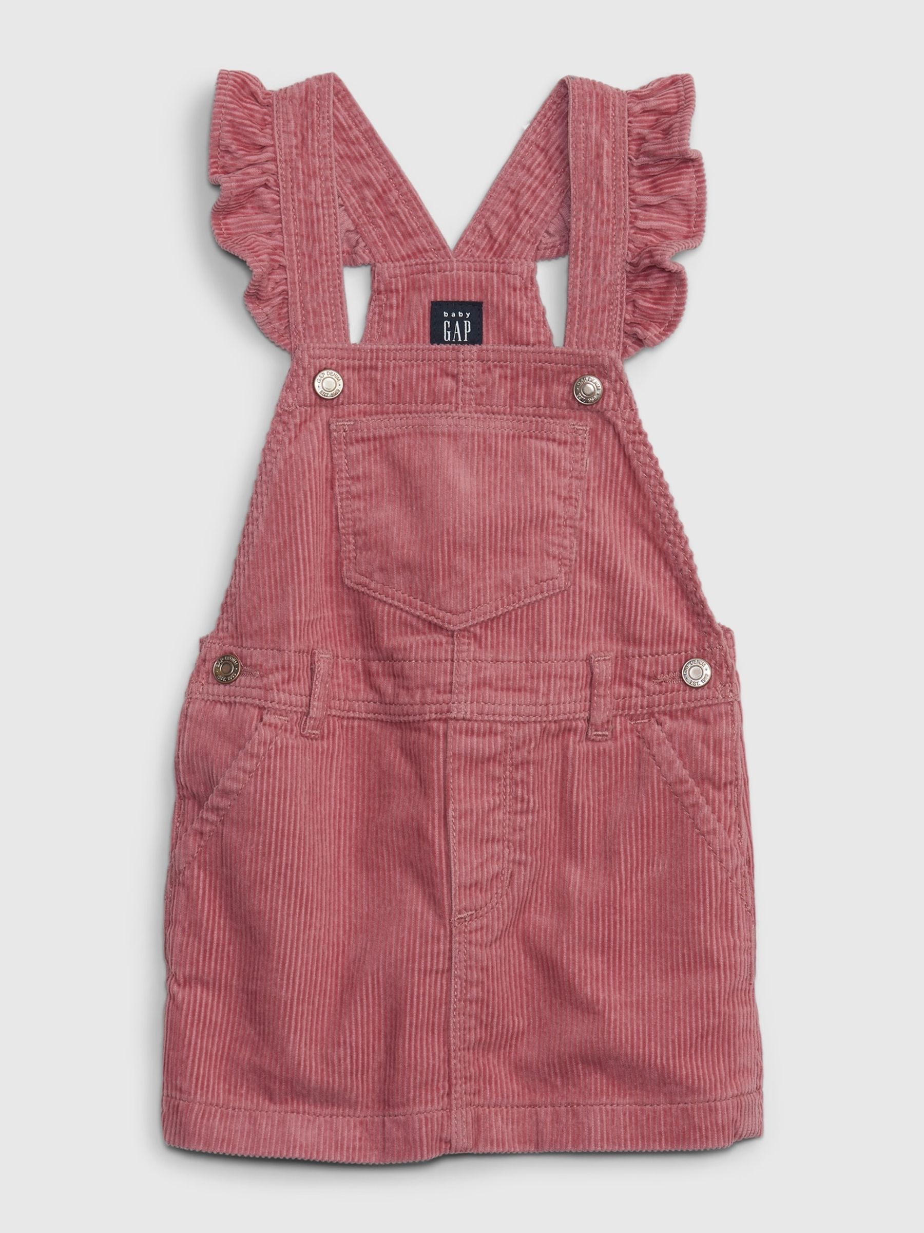 Pink corduroy pinafore dress top