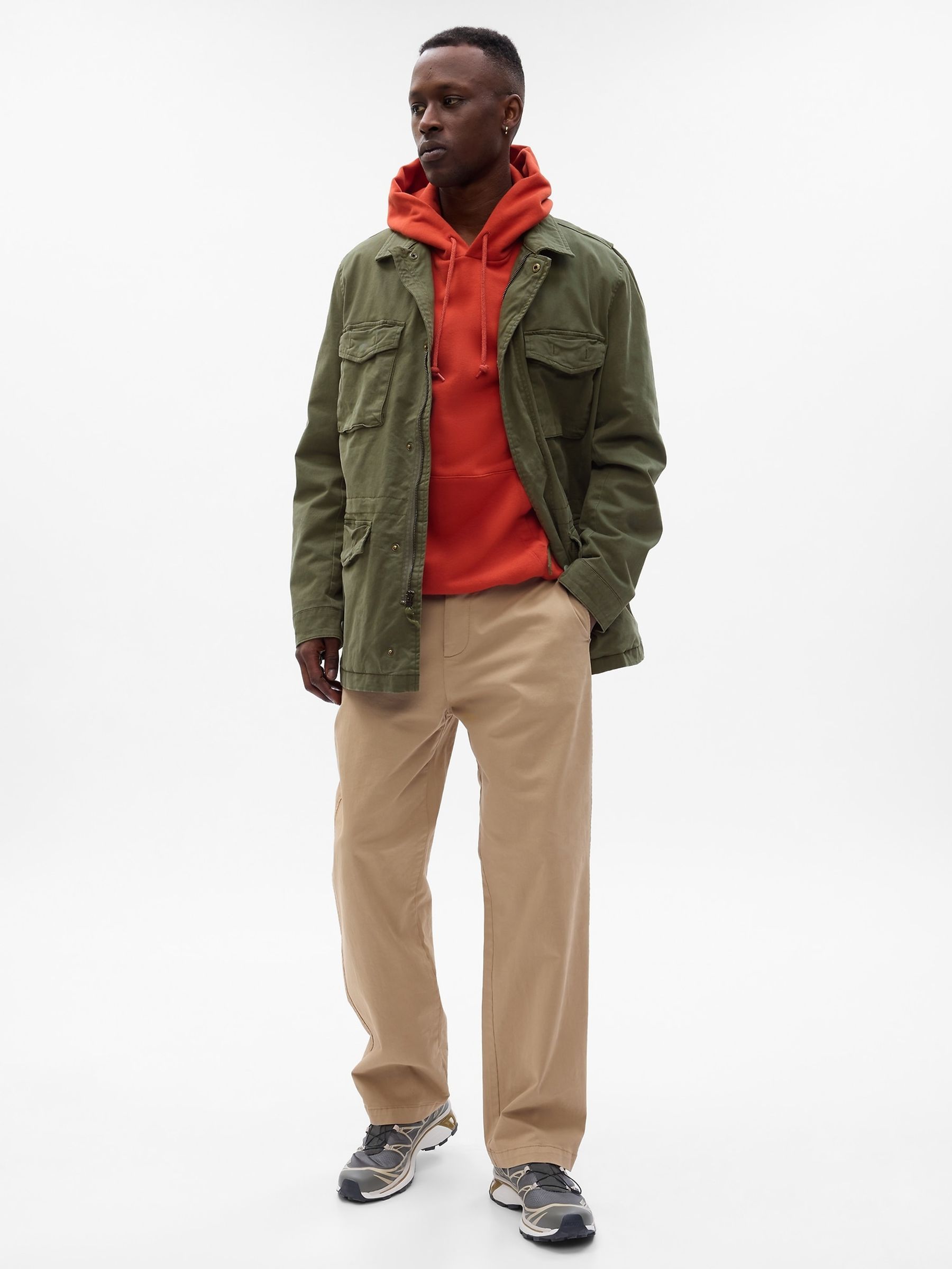 Green Longline Utility Jacket