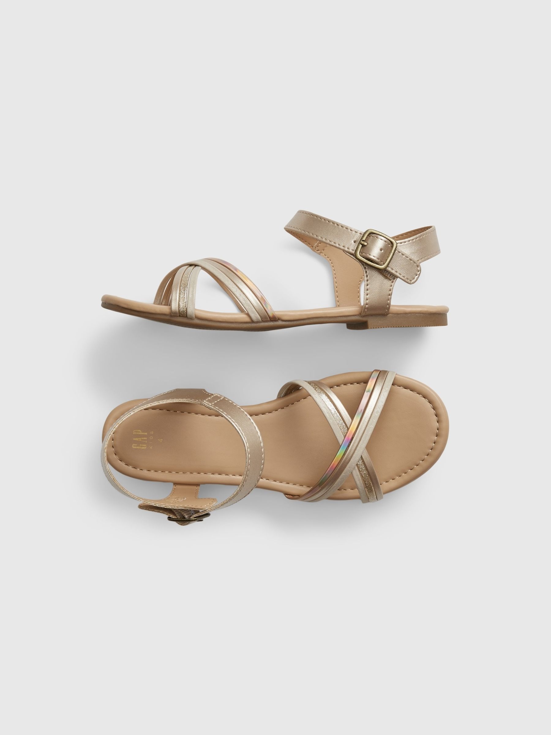 Gold Metallic Strappy Sandals
