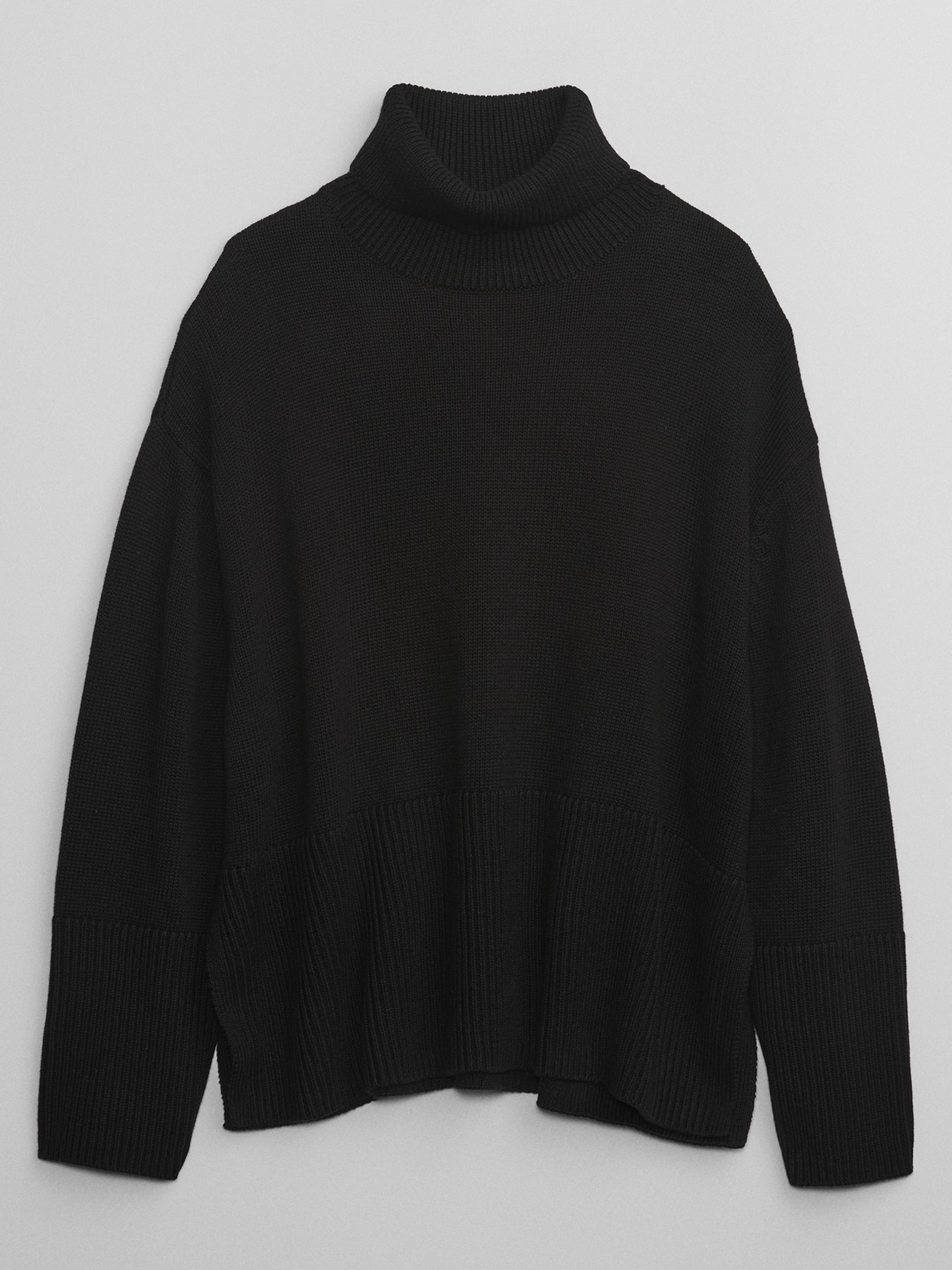 Buy Black Relaxed Turtle Neck Tunic Jumper from the Gap online shop