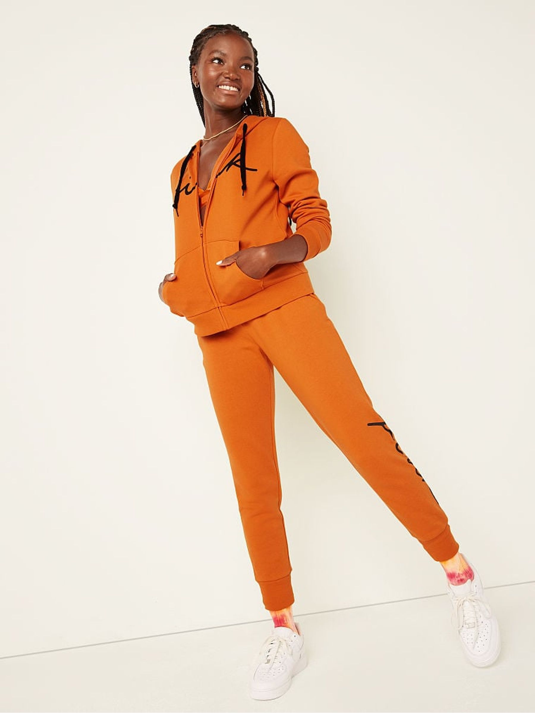 Buy Victoria s Secret Smokey Orange Fleece Zip Up Perfect Hoodie from the Victoria s Secret UK online shop