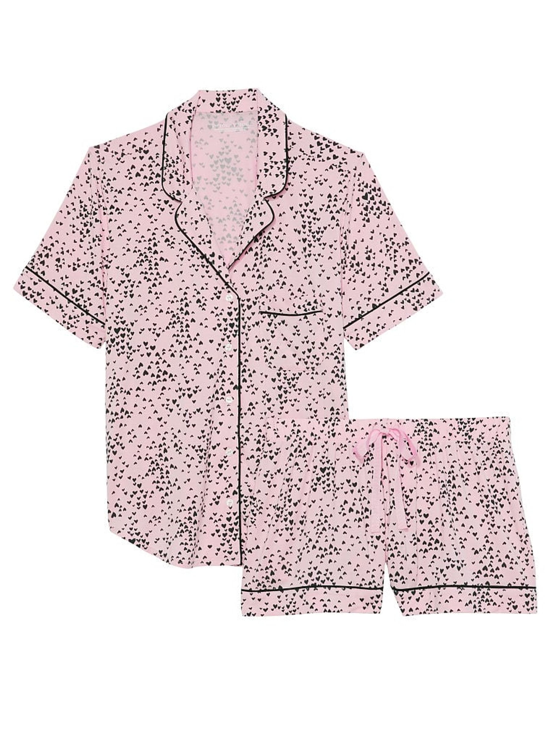 Buy Victoria s Secret Pink Flora Mini Hearts Modal Pyjama Short Pyjamas Set from the Victoria s Secret UK online shop