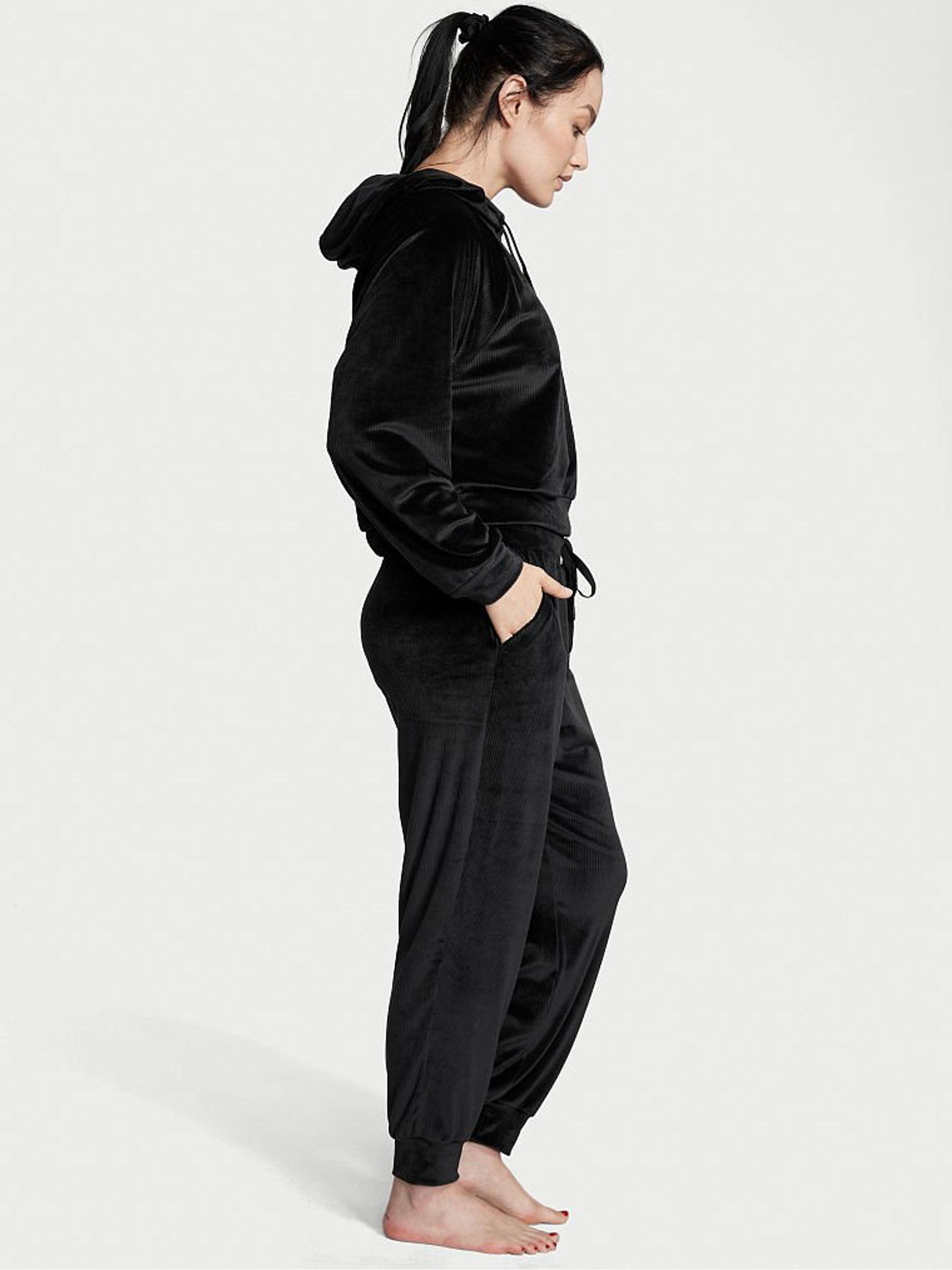 Black velour jumper on sale