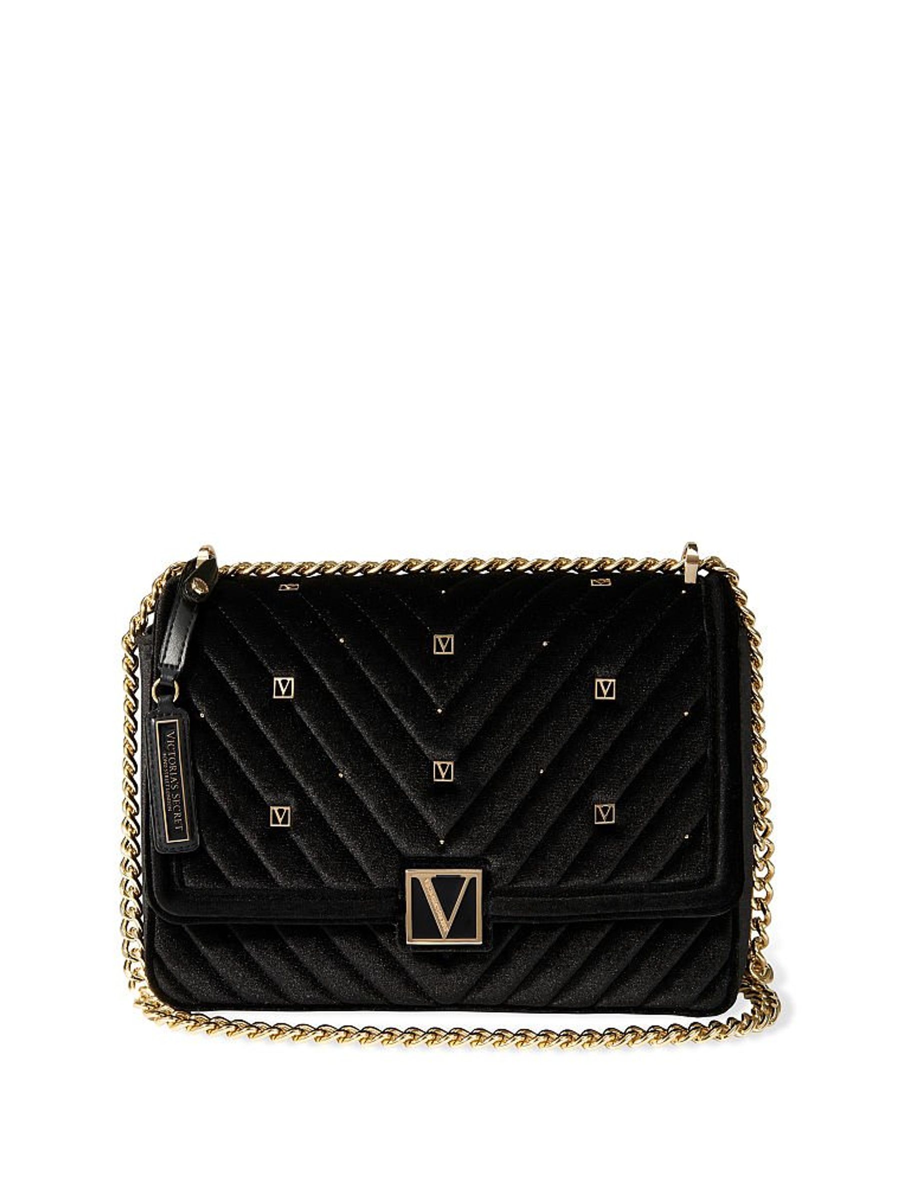 Victoria secret black velvet bag top