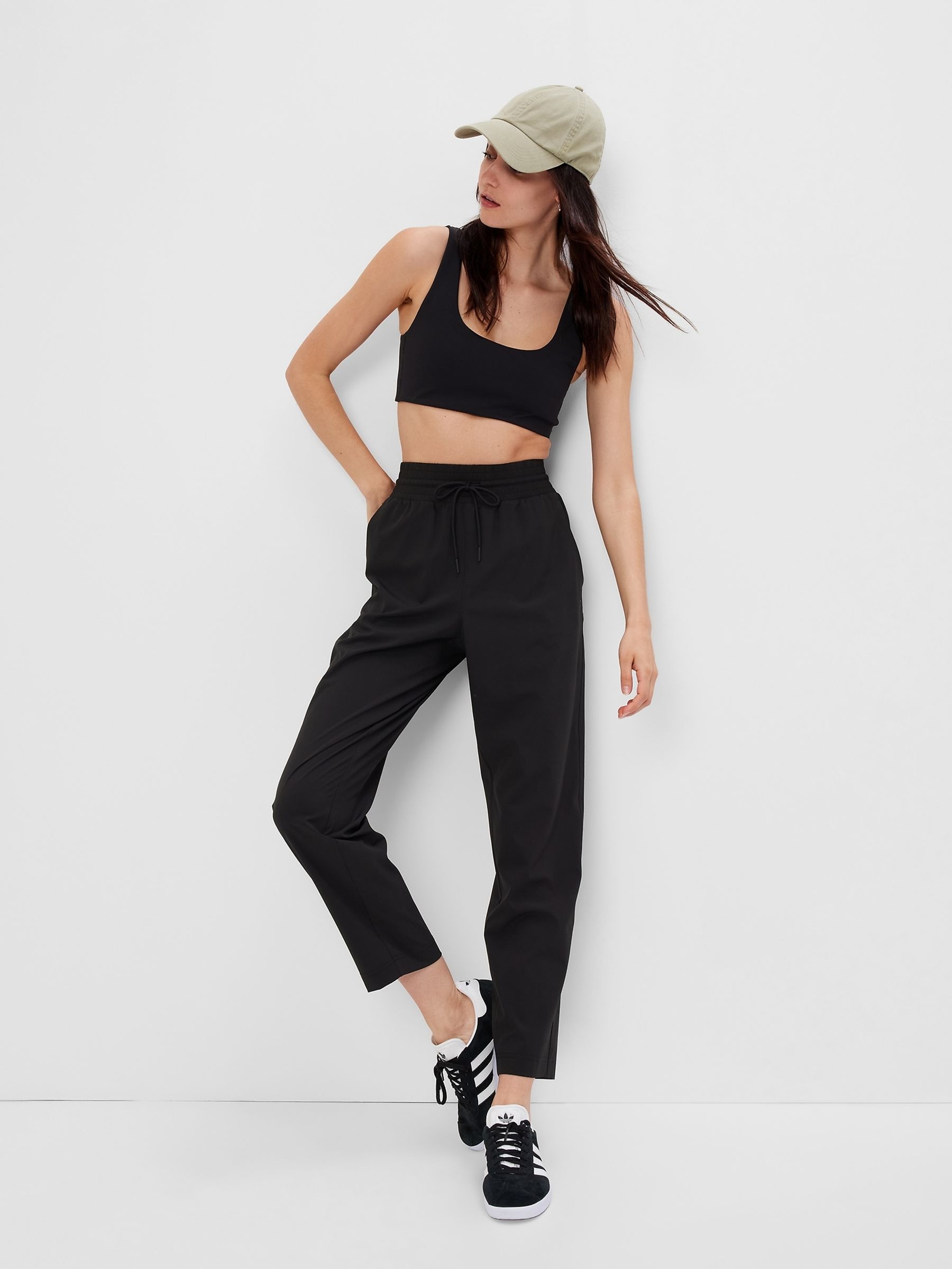 Buy Black High Waisted Joggers from the Gap online shop