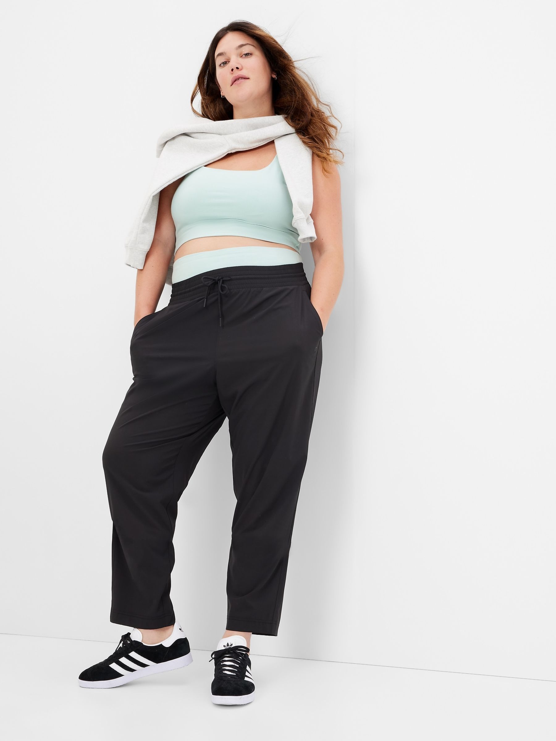 Womens high waisted black joggers top