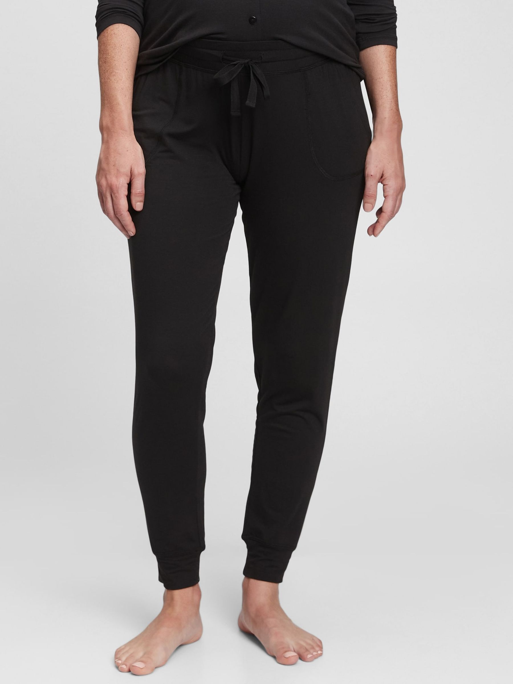 Black Jersey Maternity Slim Joggers
